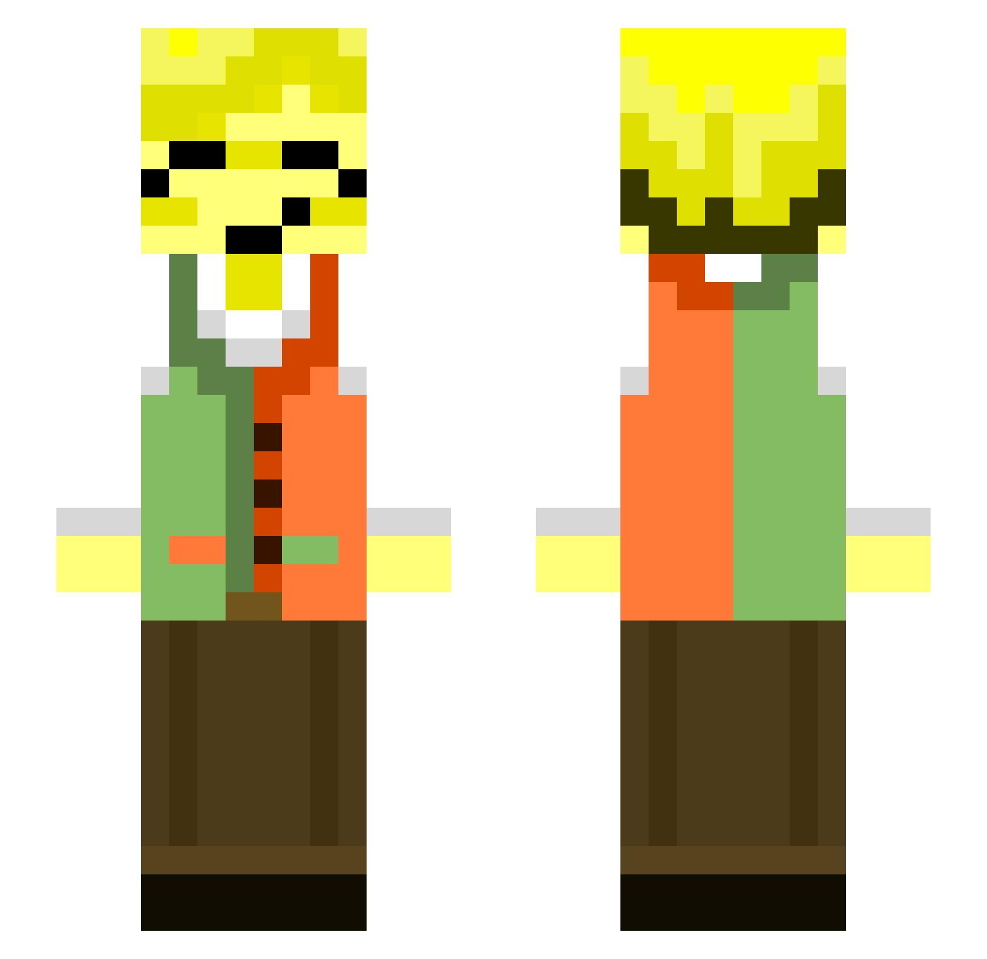 Emmittthebomb1 Minecraft skin, front and back view