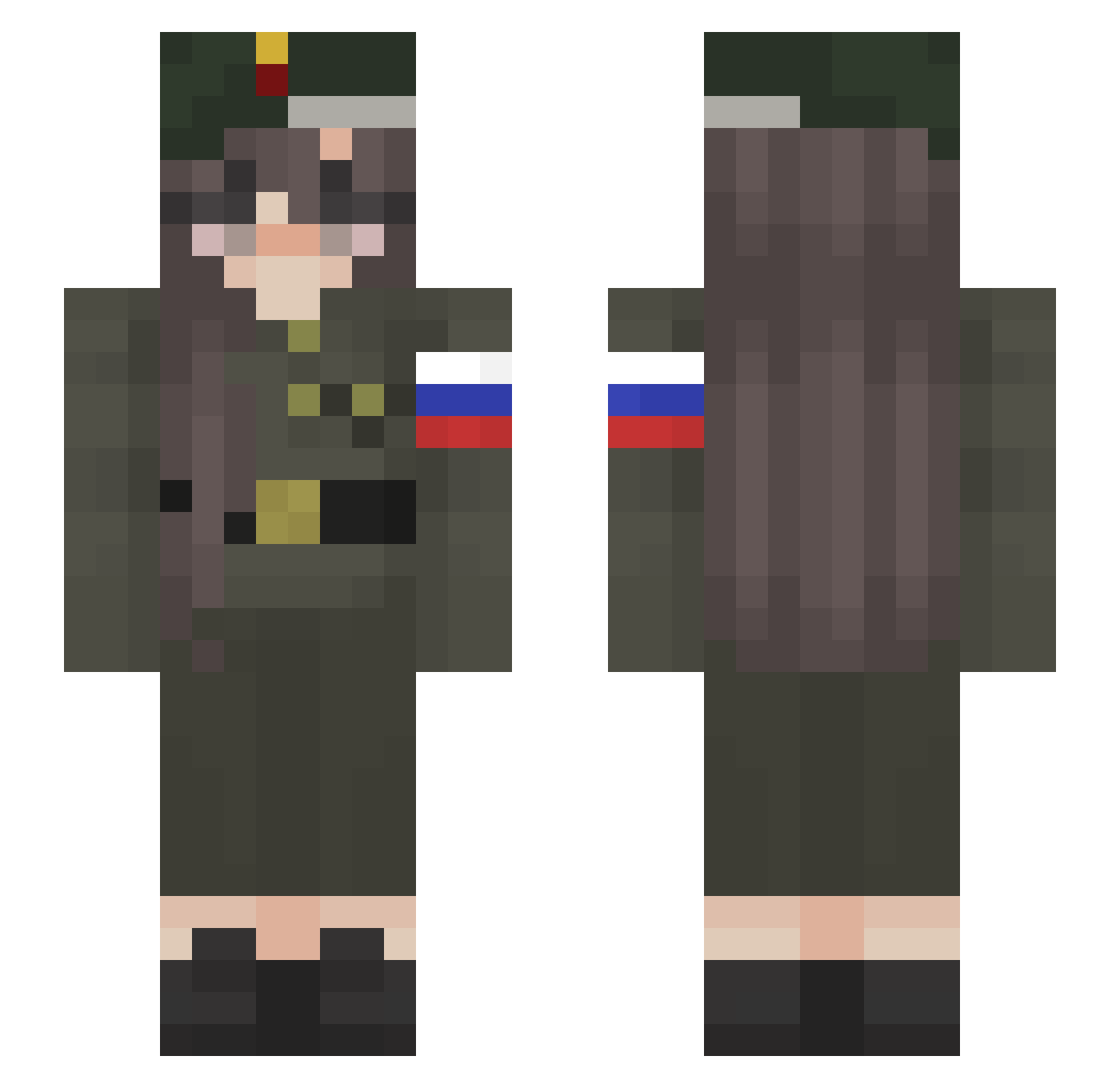 ganshmidt Minecraft skin, front and back view