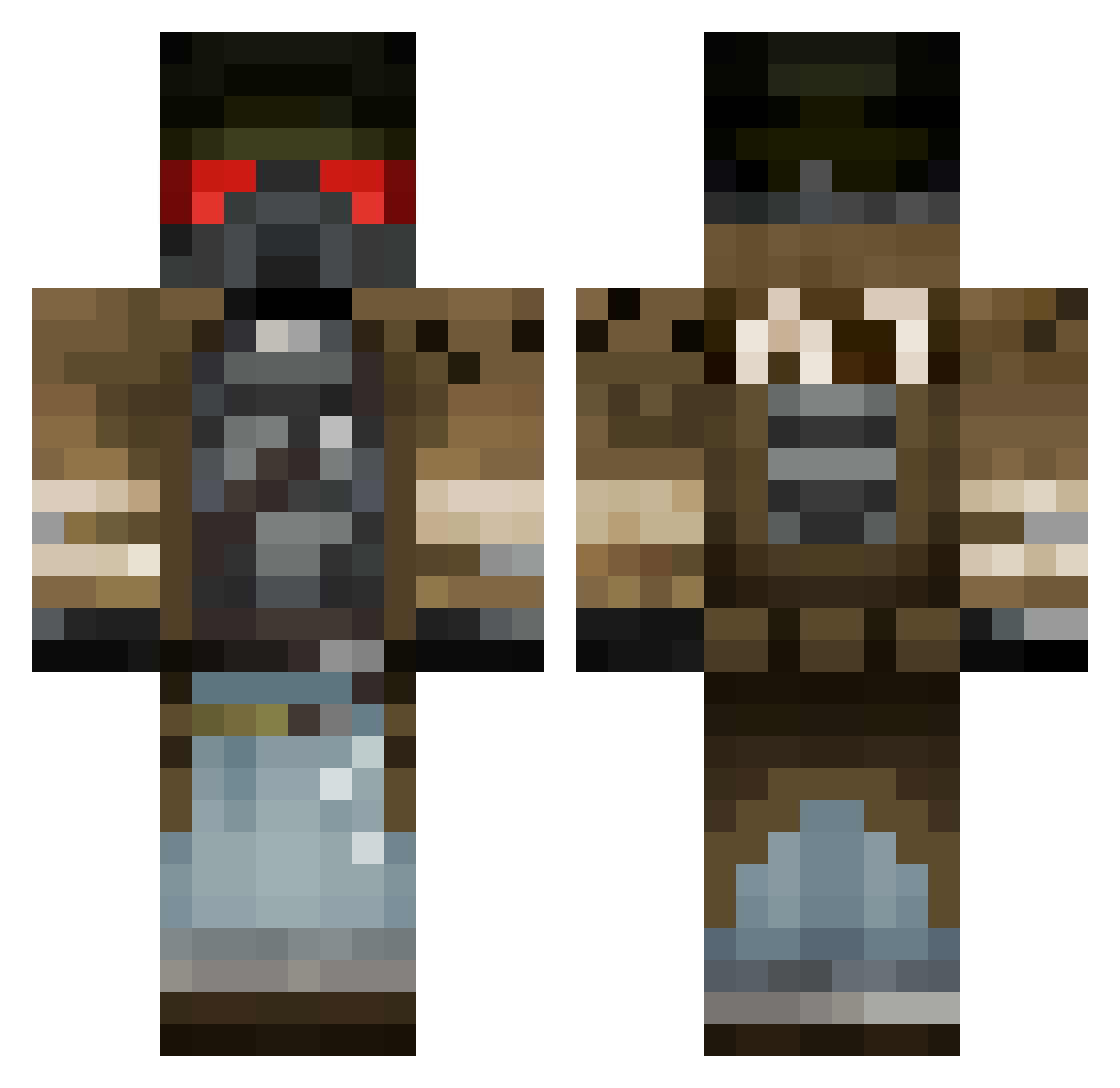 SilverTBR Minecraft skin, front and back view