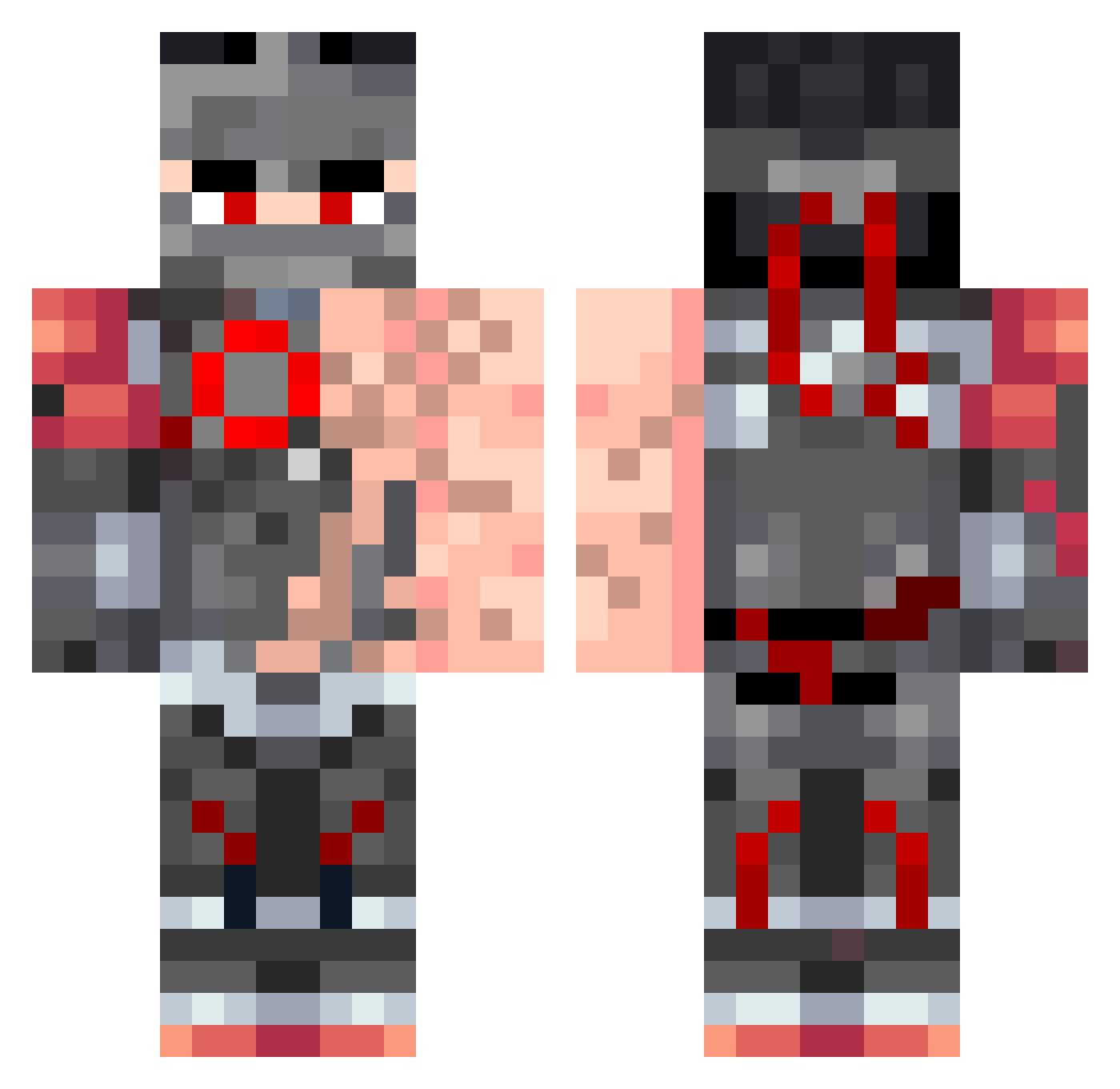 Bobo122 Minecraft skin, front and back view
