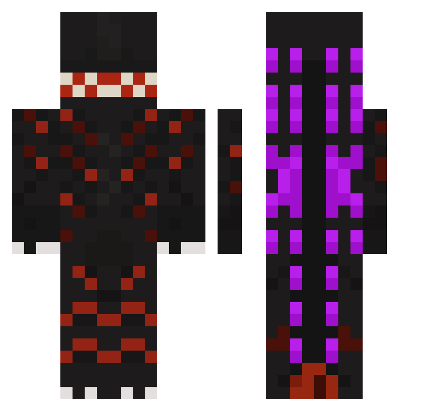 pravwlr Minecraft skin, front and back view