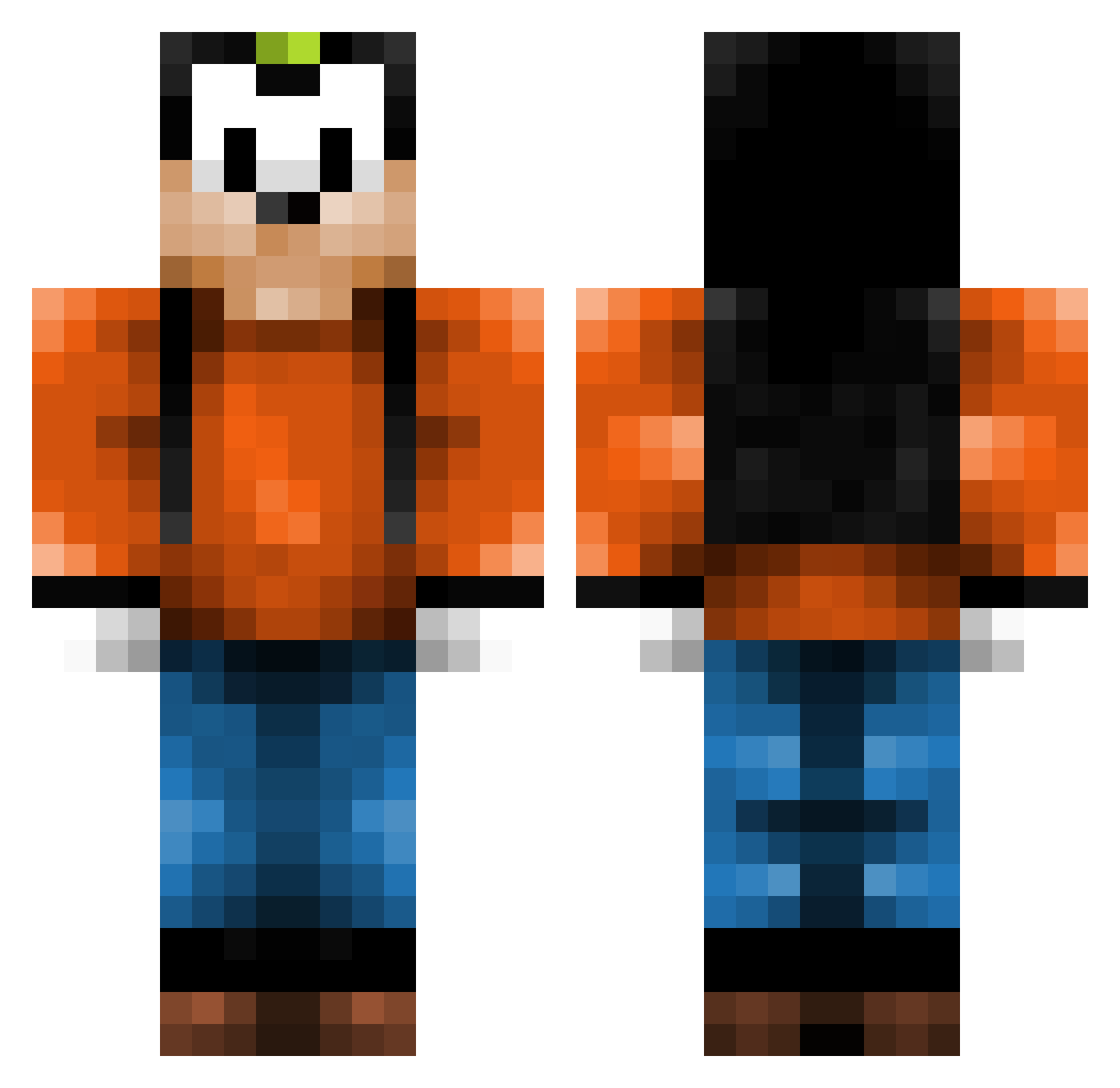 notbadkidnotbad Minecraft skin, front and back view