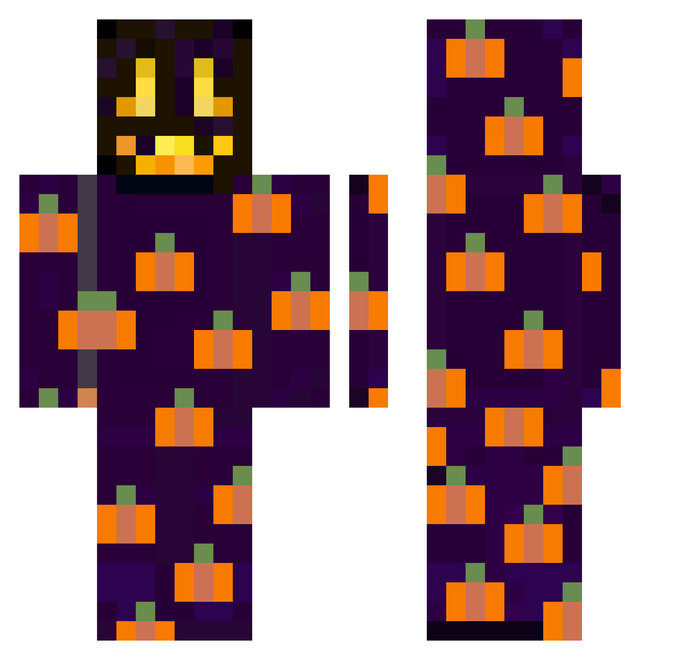 Kevex69_ Minecraft skin, front and back view