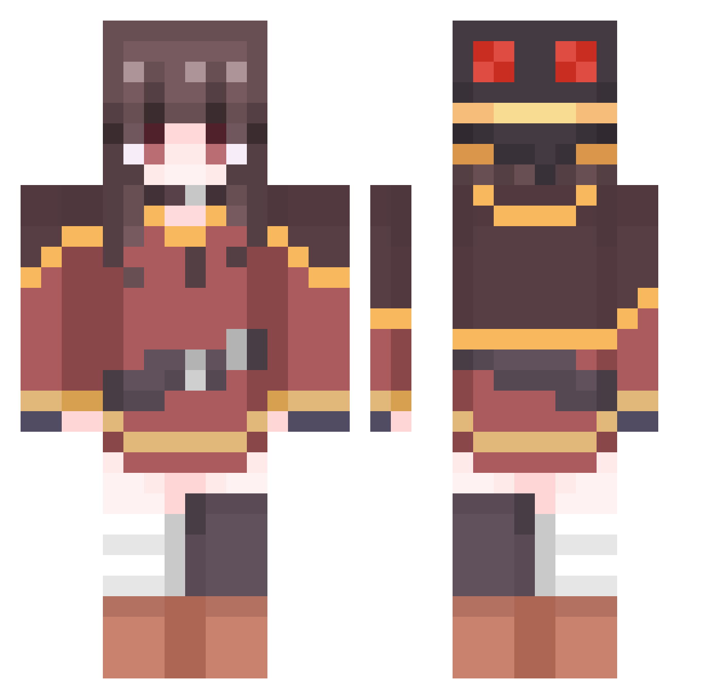 Hivezz Minecraft skin, front and back view