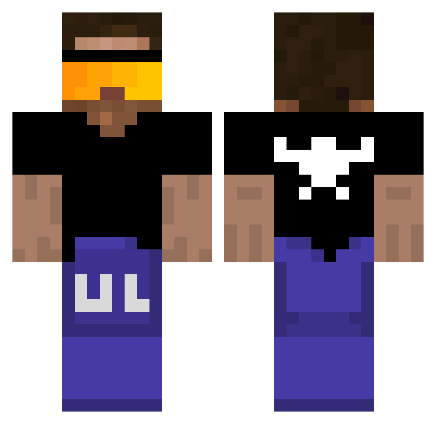 Tichef21 Minecraft skin, front and back view