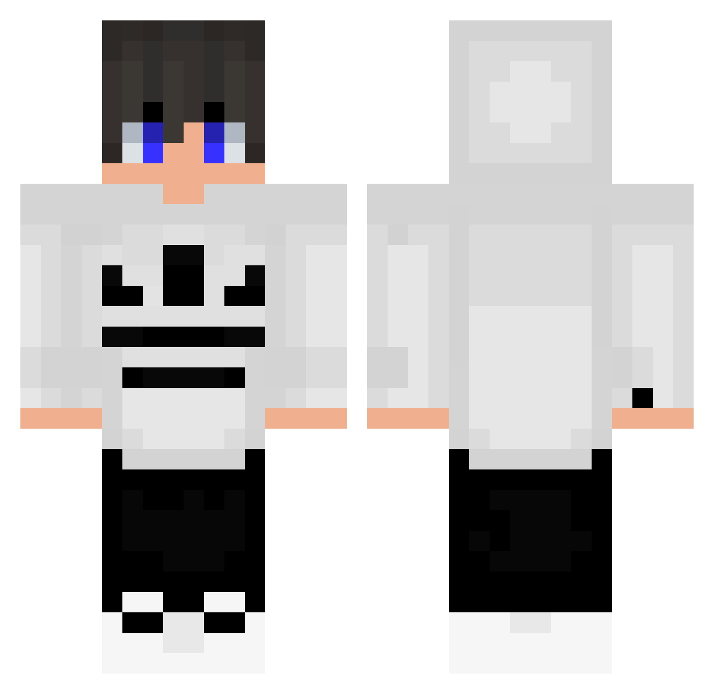 DigMister Minecraft skin, front and back view