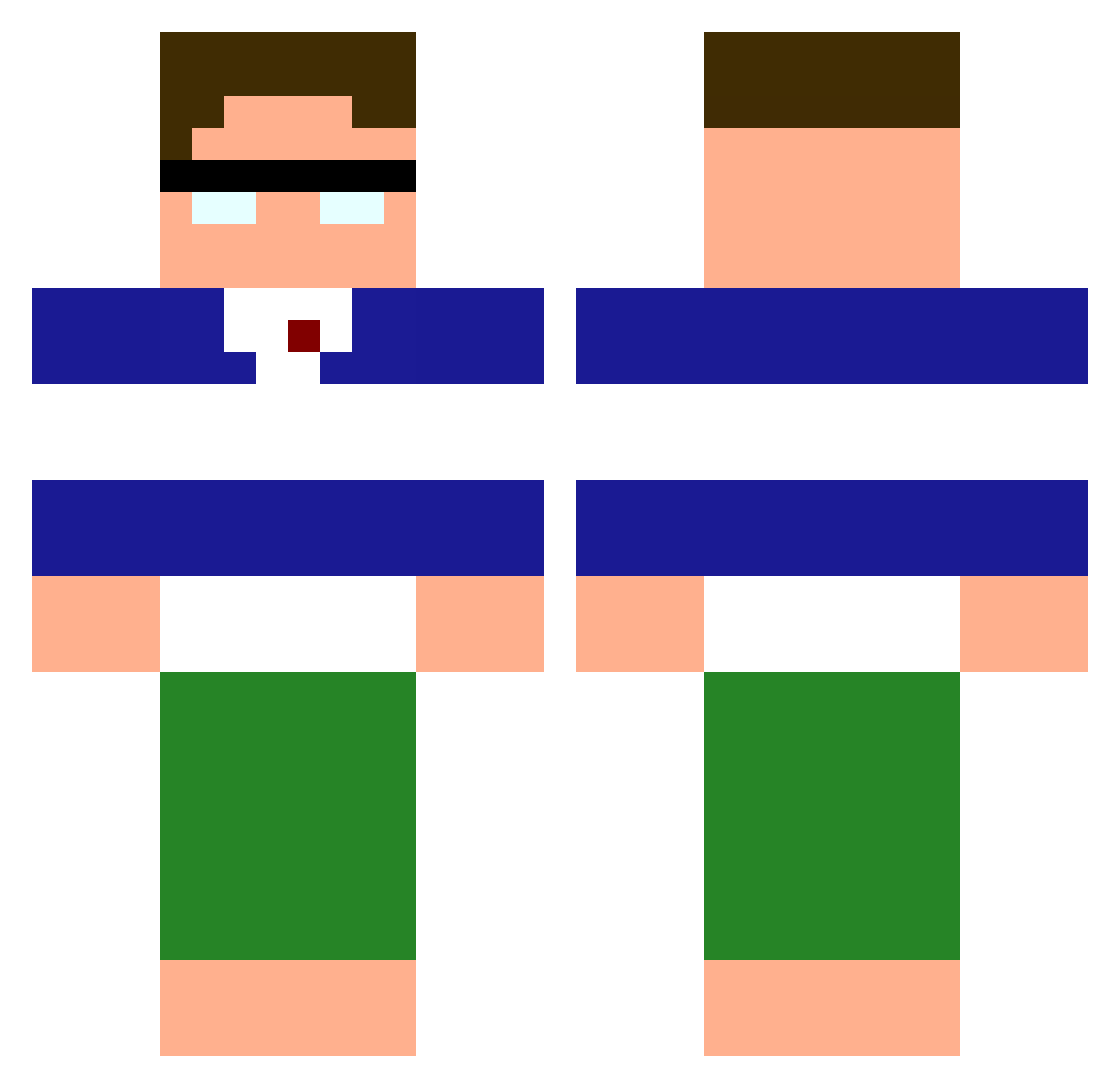 SmoreBender Minecraft skin, front and back view
