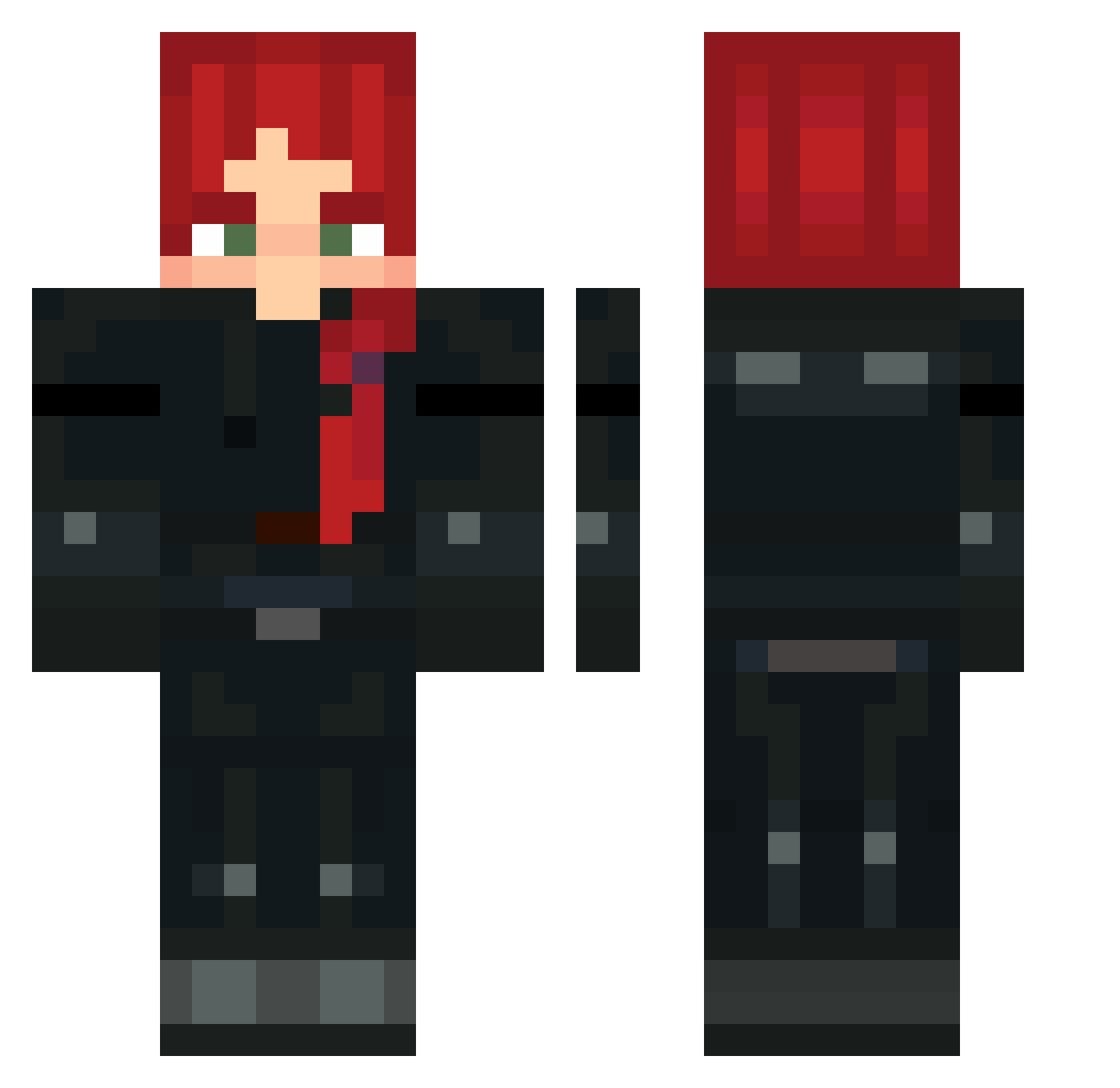 Flagfi Minecraft skin, front and back view