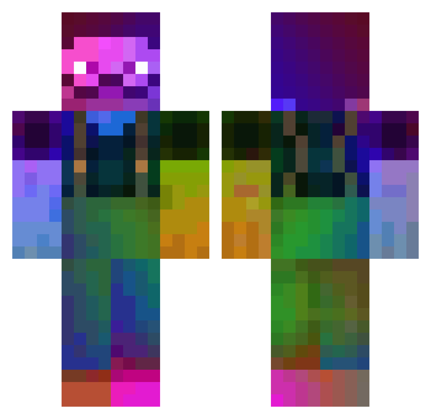 ReFso Minecraft skin, front and back view