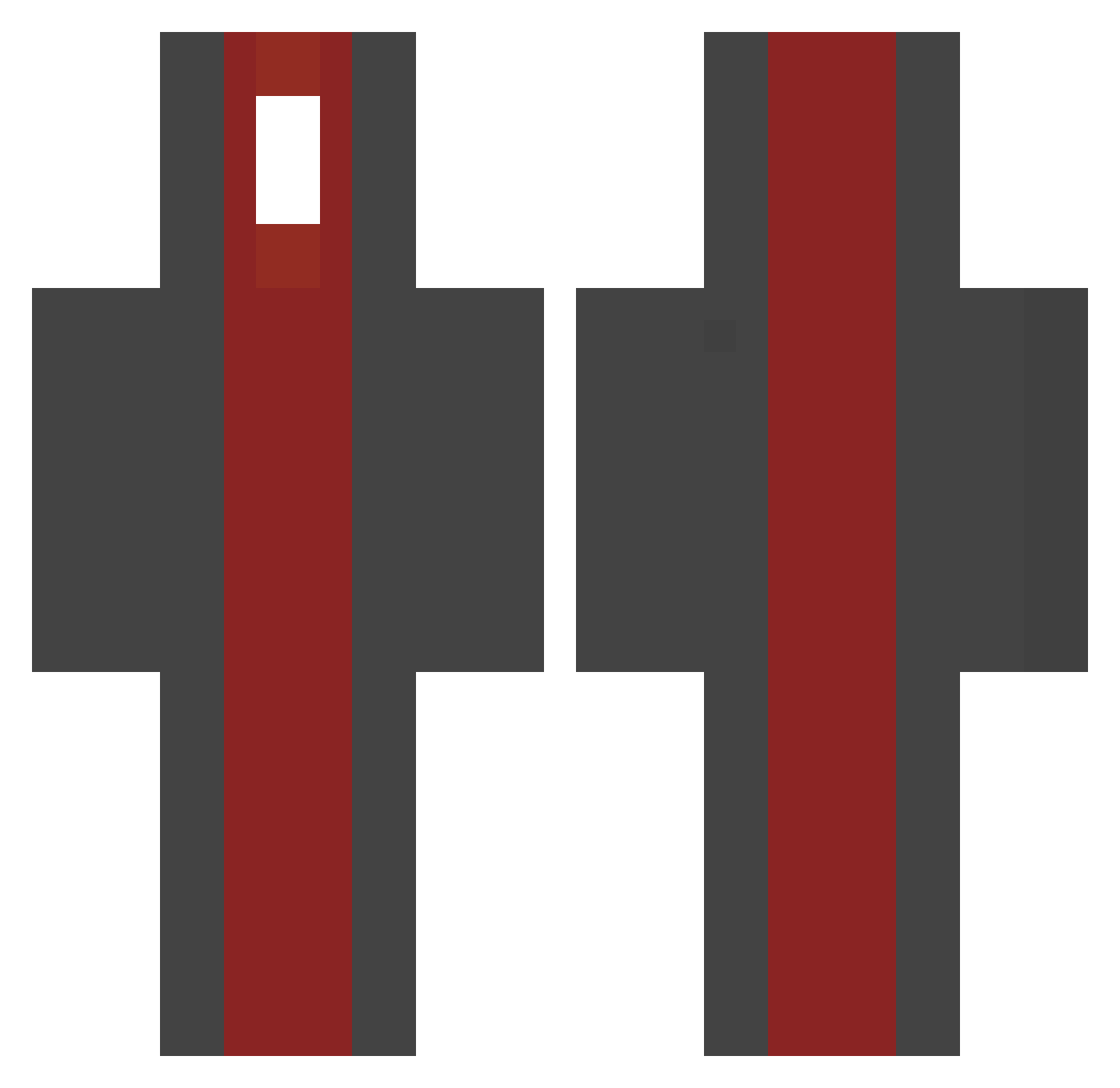 Quintessen Minecraft skin, front and back view