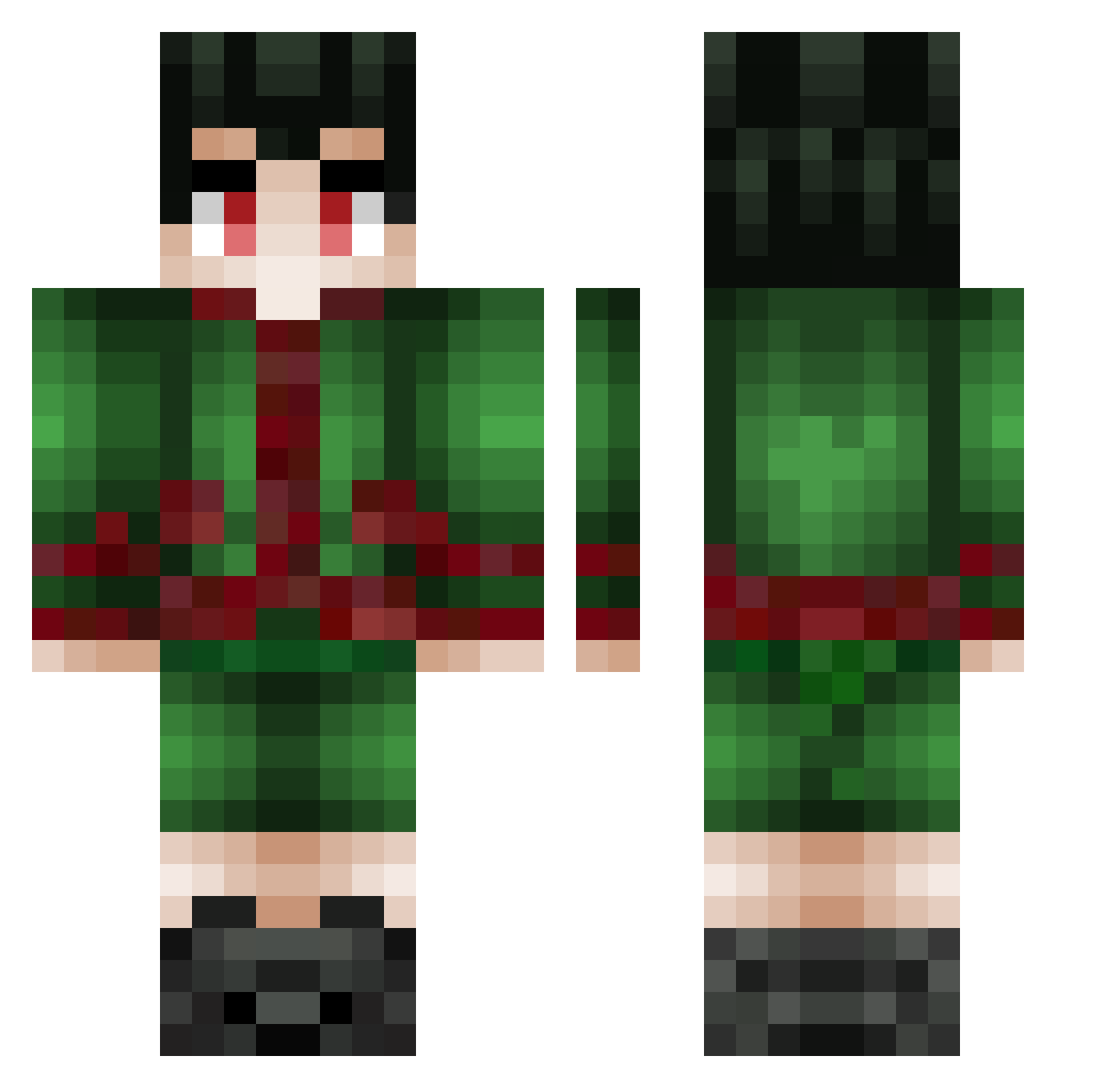 andysoccer Minecraft skin, front and back view