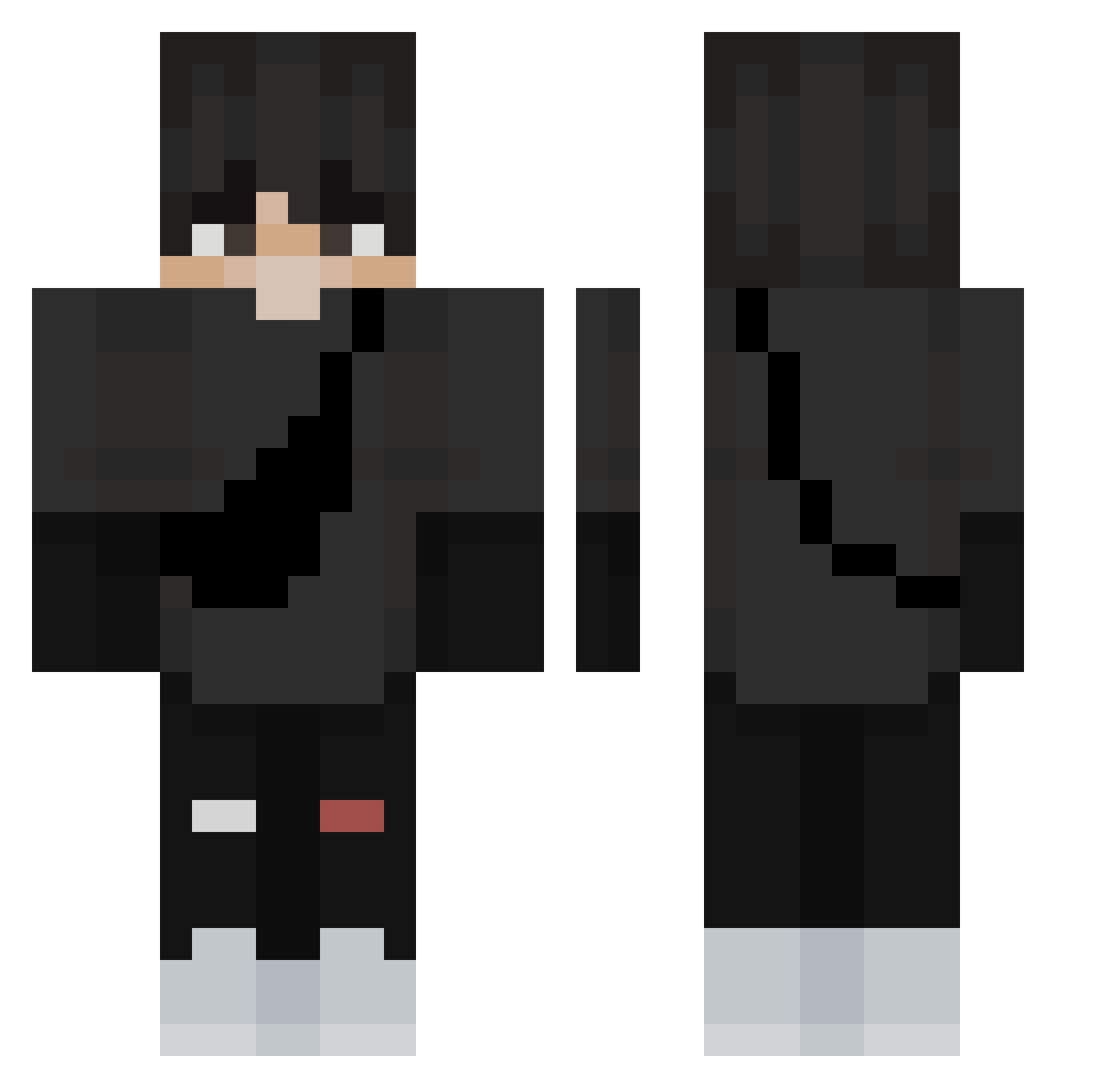 Routineer Minecraft skin, front and back view