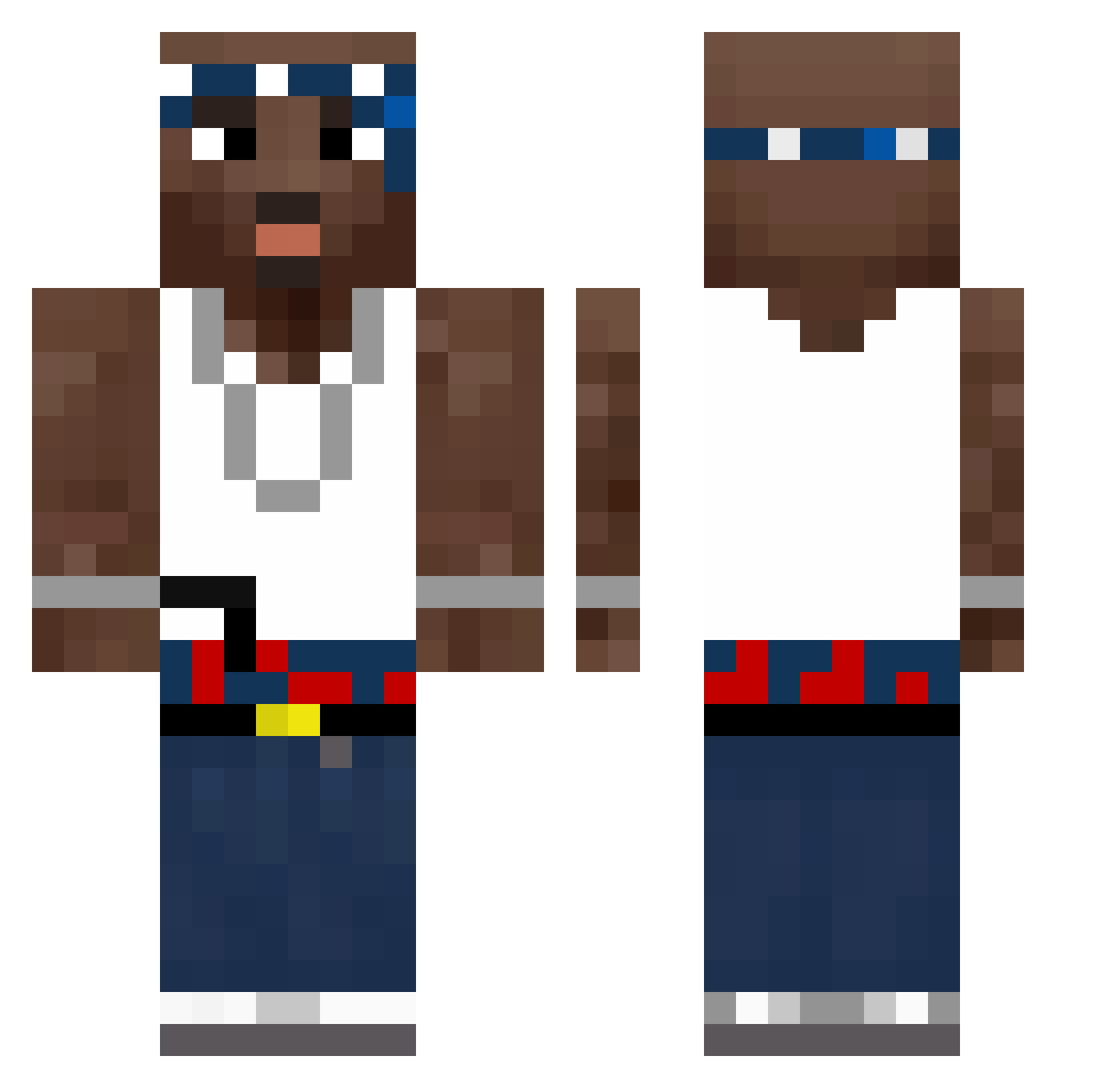 Aristlec Minecraft skin, front and back view