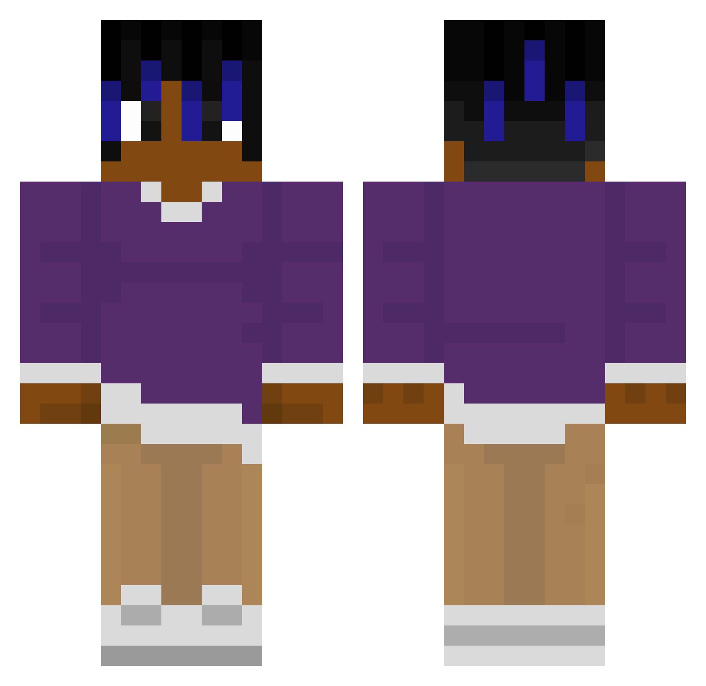 yLeonSama Minecraft skin, front and back view