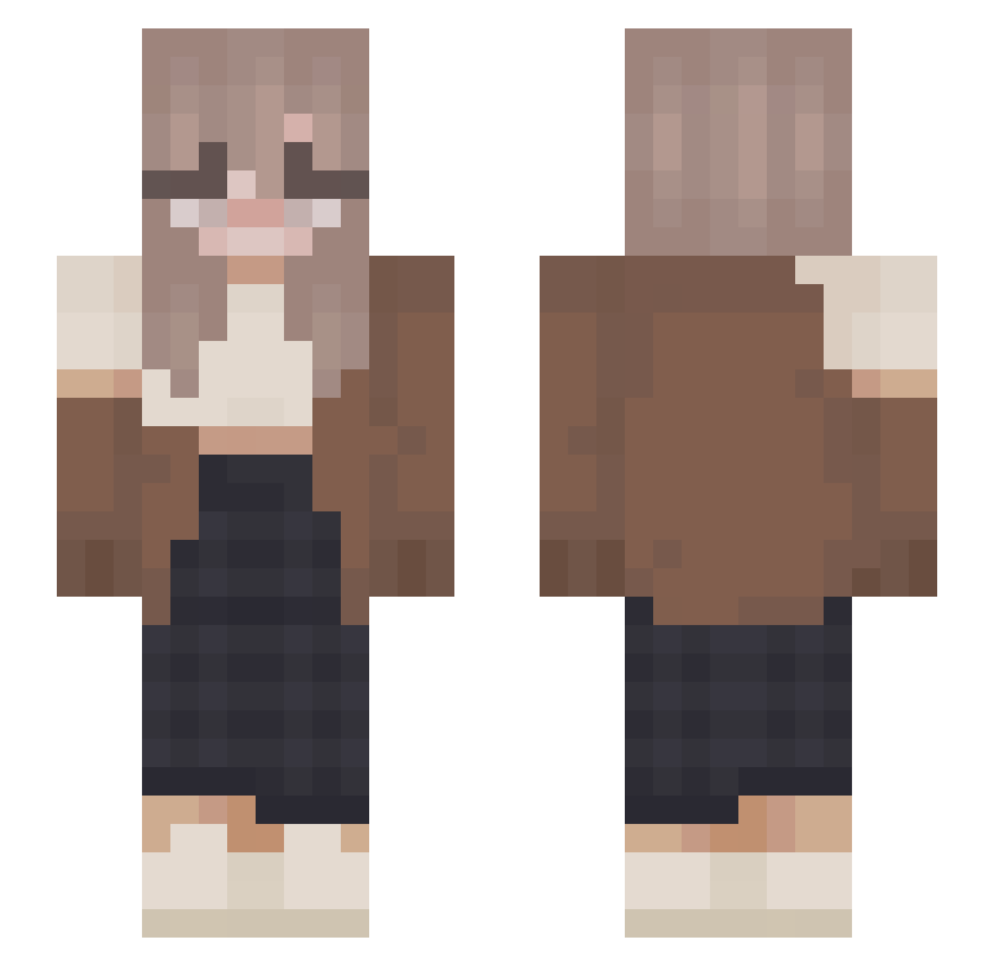 Parzykovska Minecraft skin, front and back view