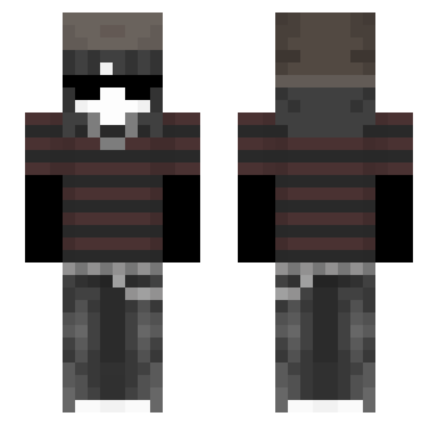 TheRealVoidx Minecraft skin, front and back view