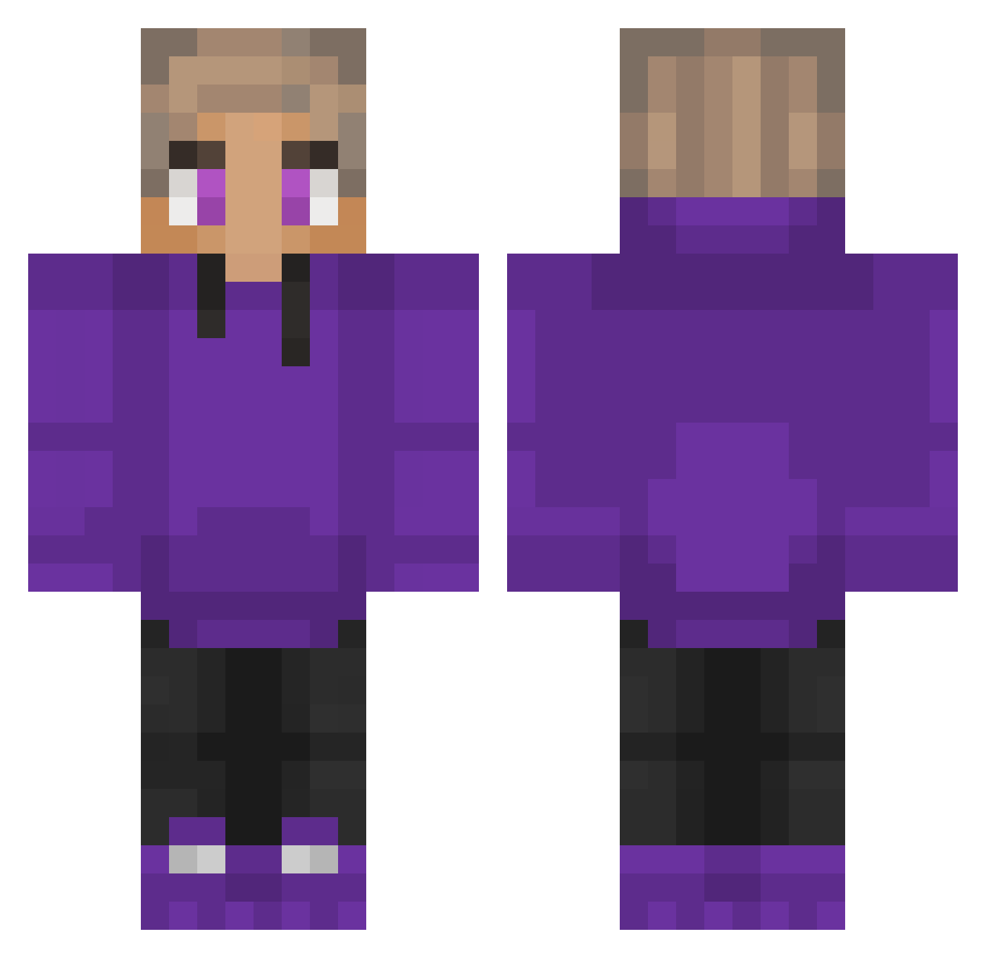 Youseff Minecraft skin, front and back view