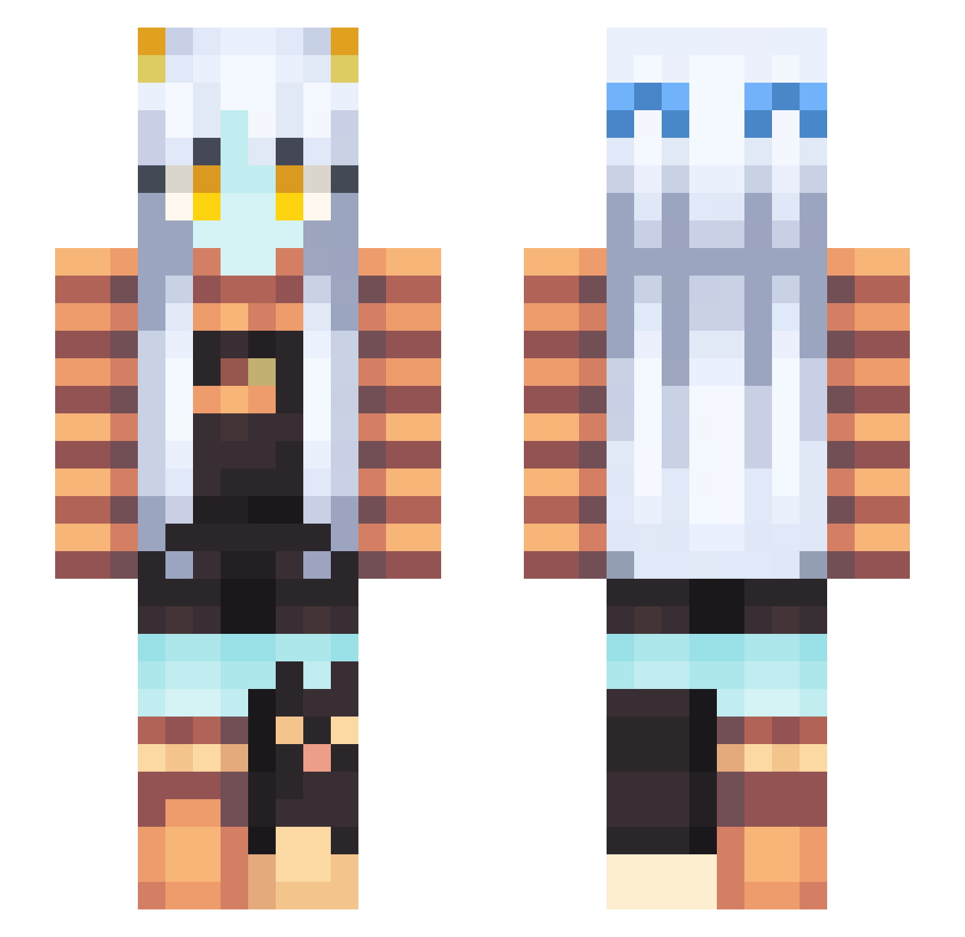 Samesake Minecraft skin, front and back view