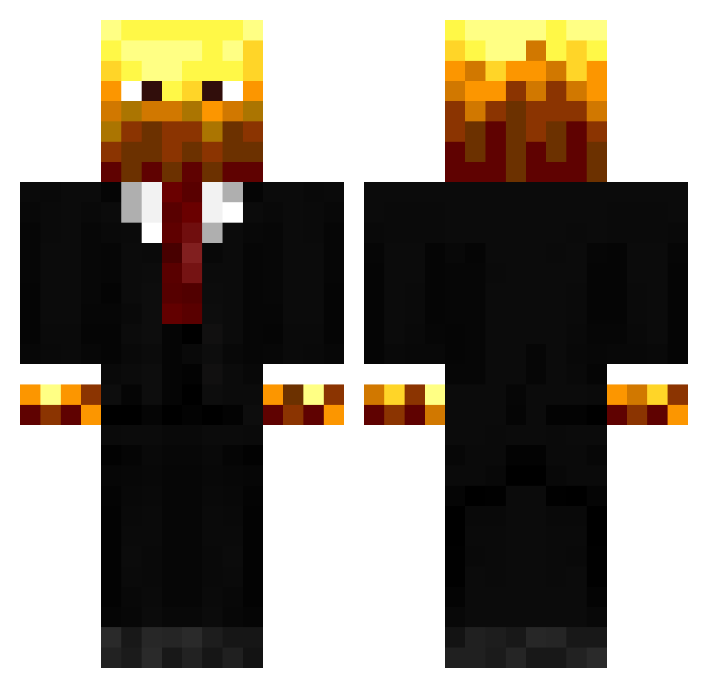Edvinsvanis Minecraft skin, front and back view