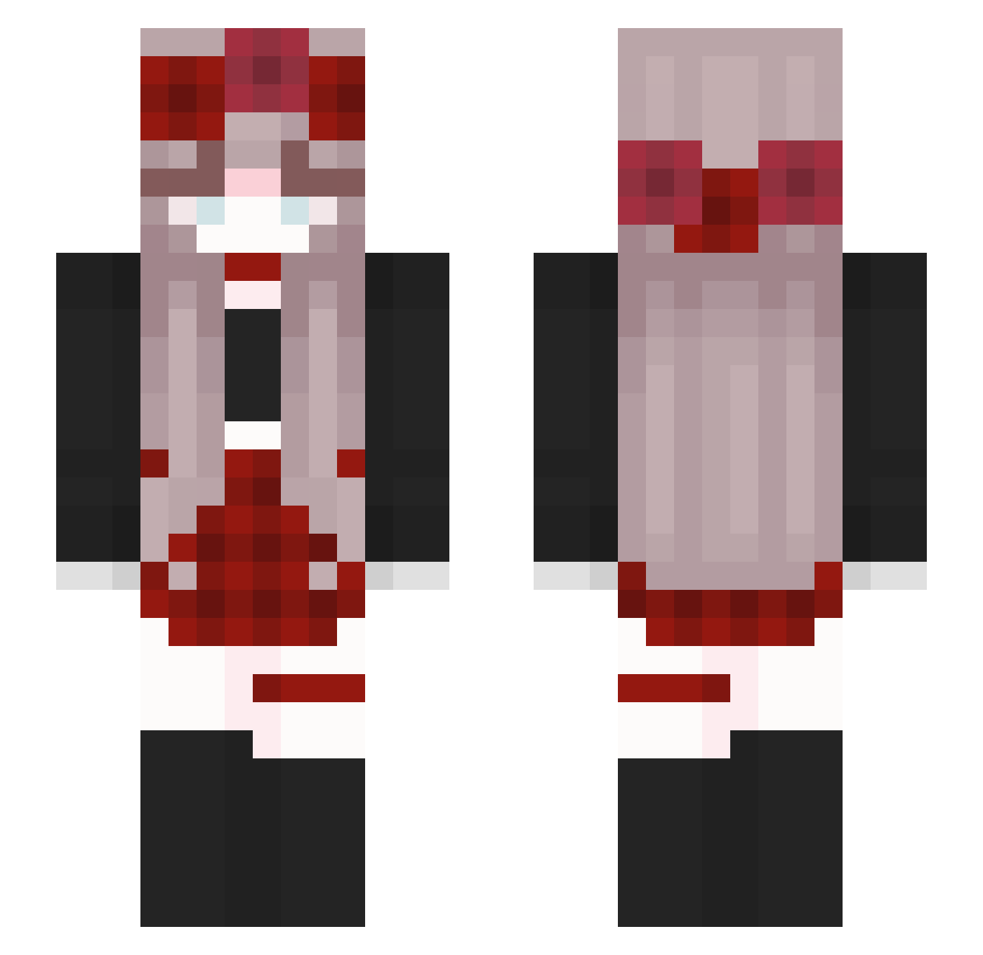 YeBek Minecraft skin, front and back view