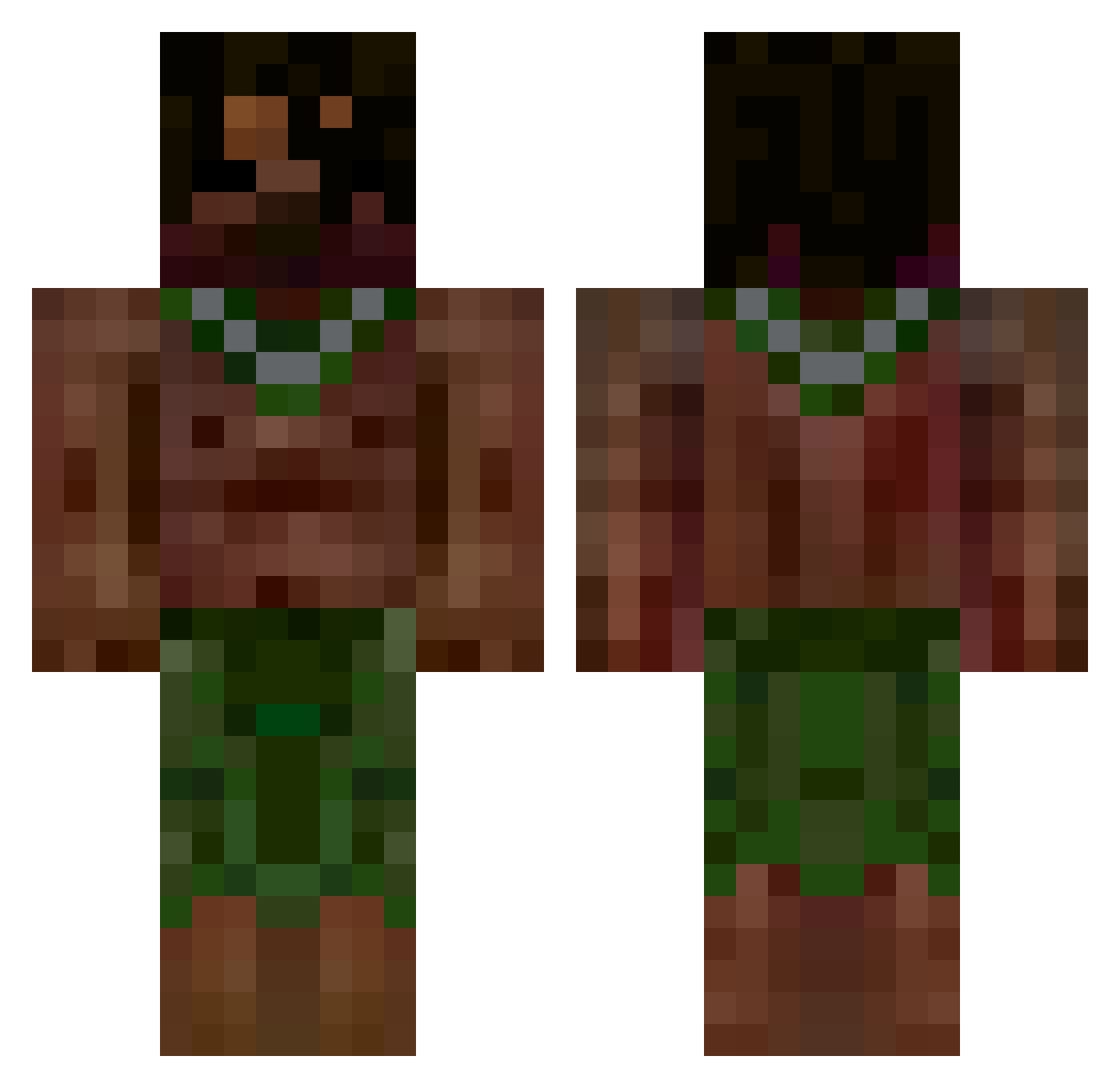 LilGhout Minecraft skin, front and back view