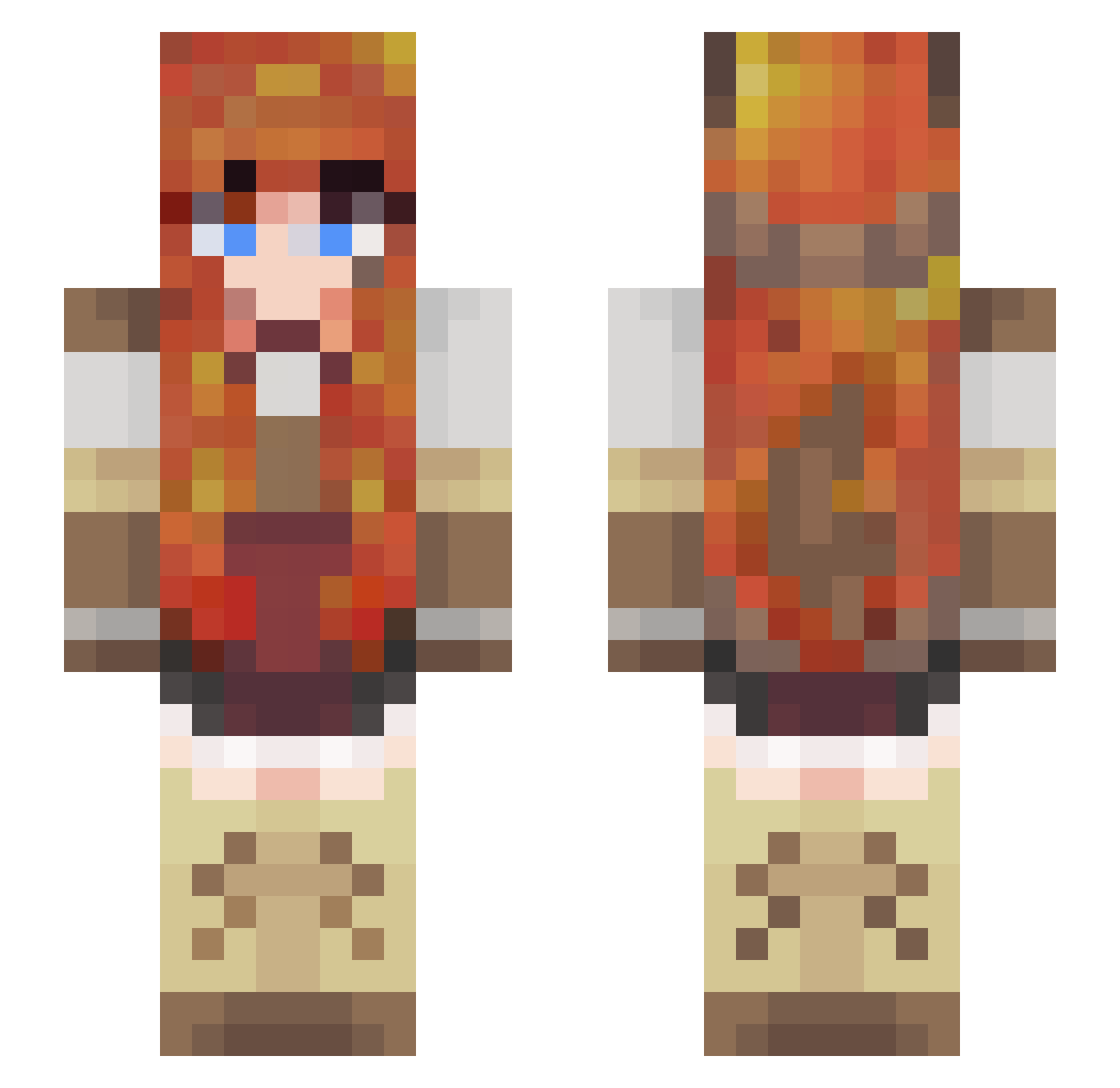 Cabotages Minecraft skin, front and back view