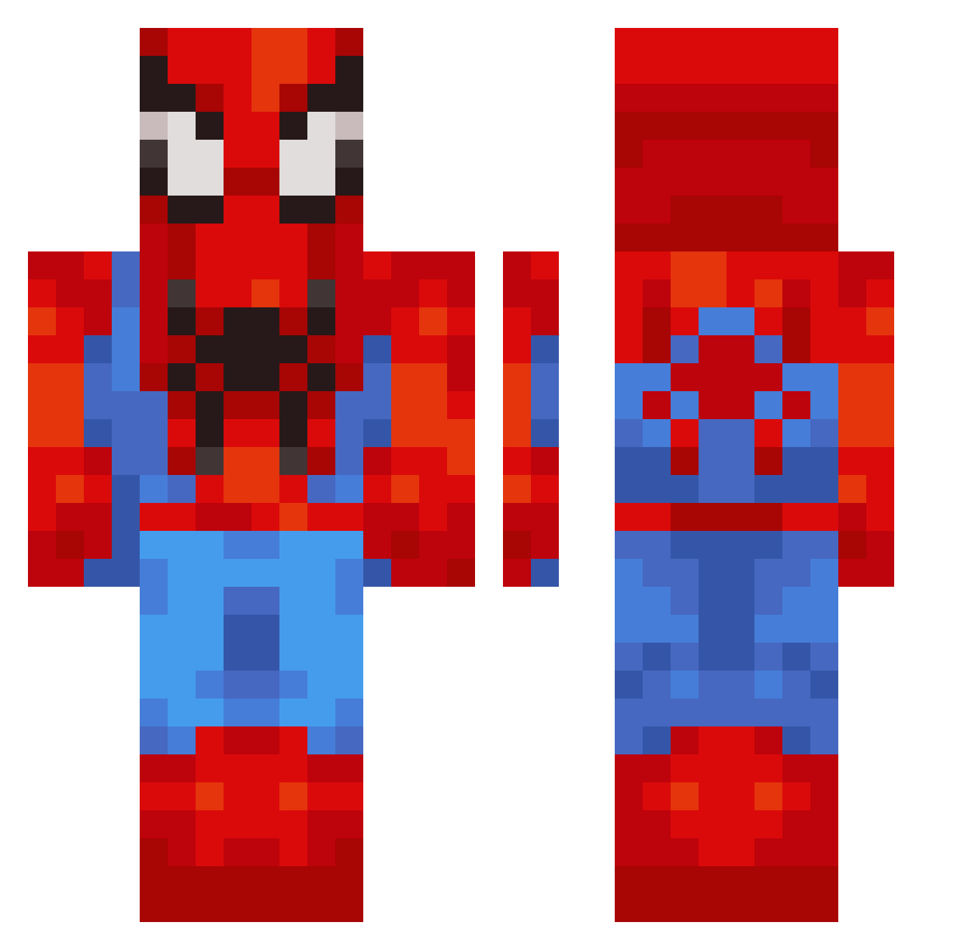 boybandbtw Minecraft skin, front and back view