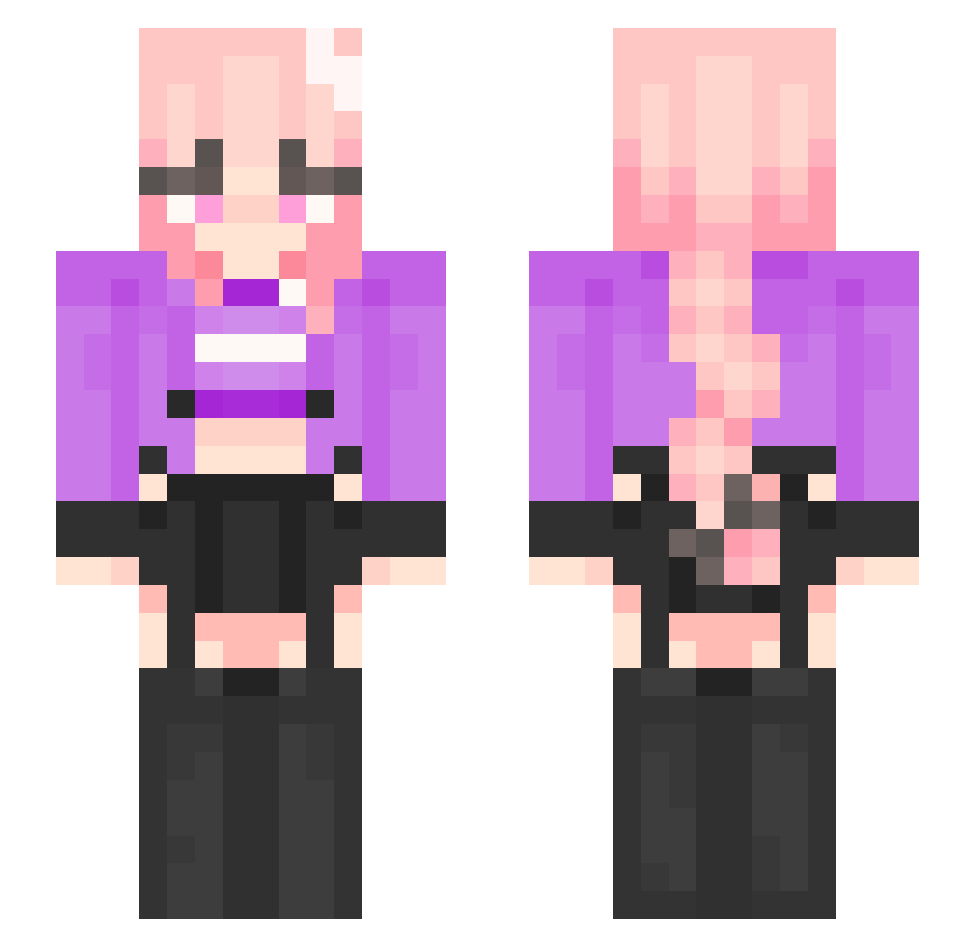 CutNut Minecraft skin, front and back view