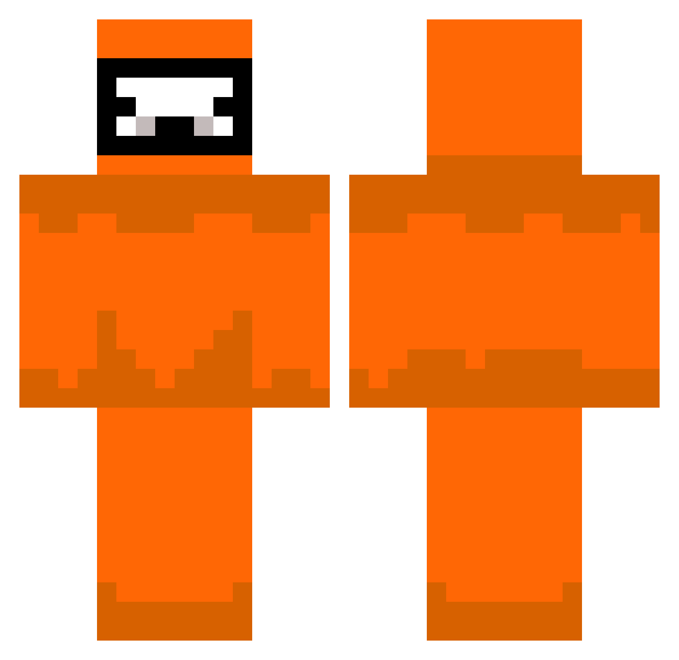 Z6erka Minecraft skin, front and back view