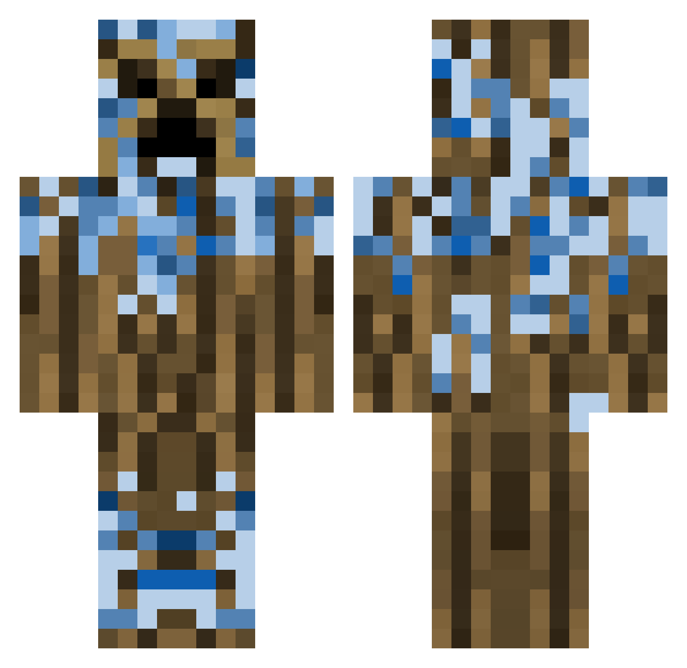 monkey3646 Minecraft skin, front and back view