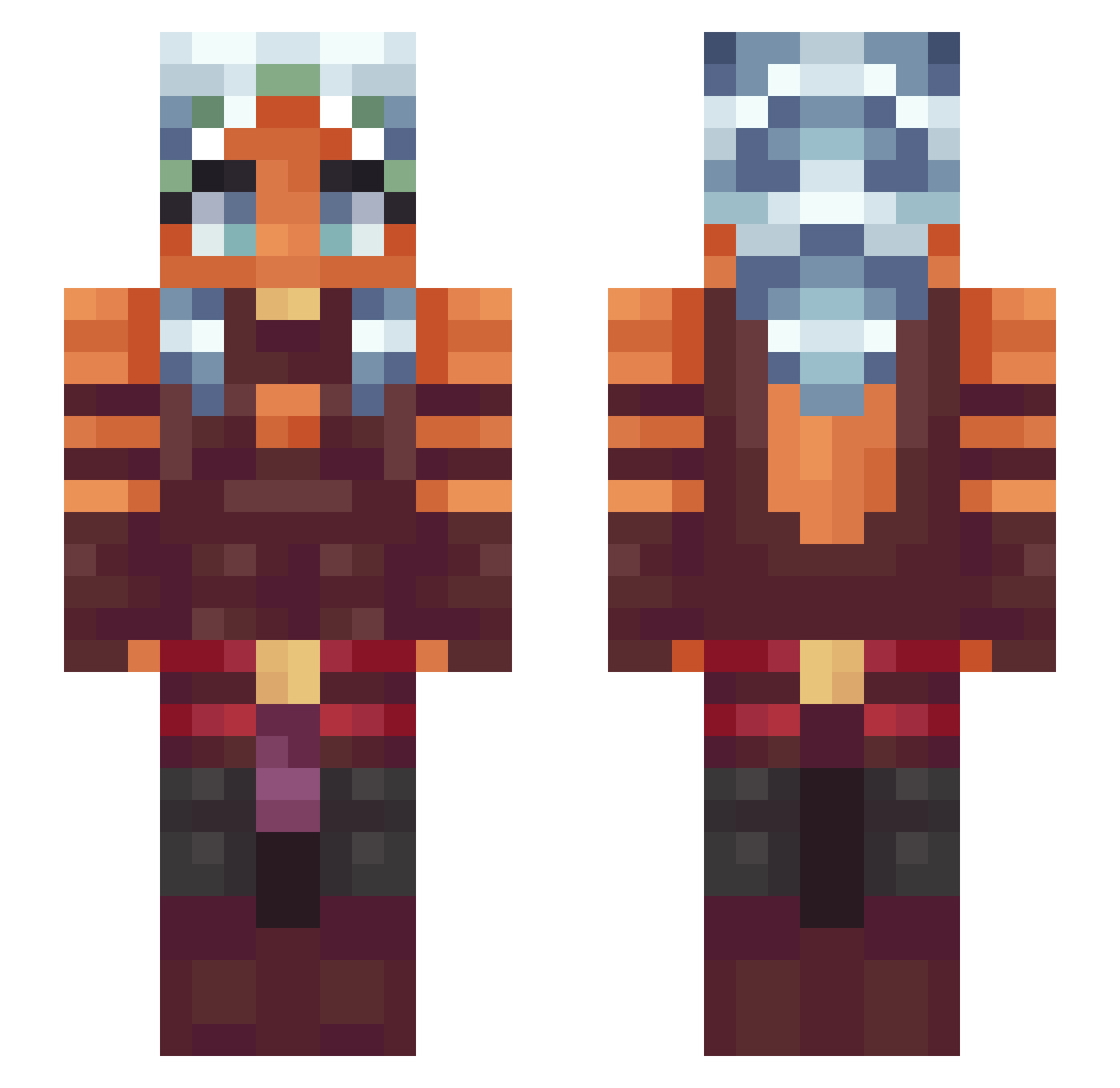 sandwidch Minecraft skin, front and back view