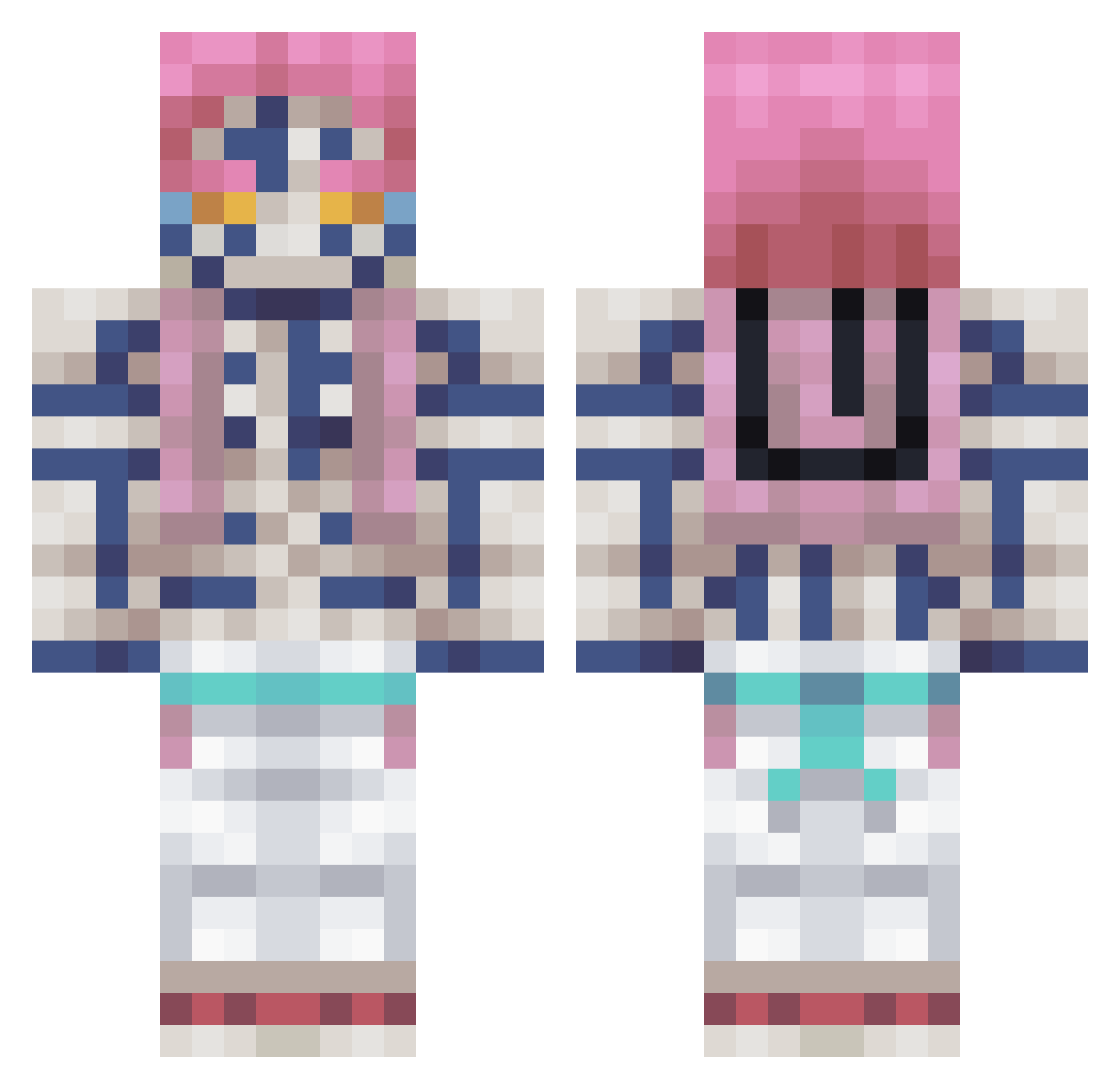 sarazida Minecraft skin, front and back view