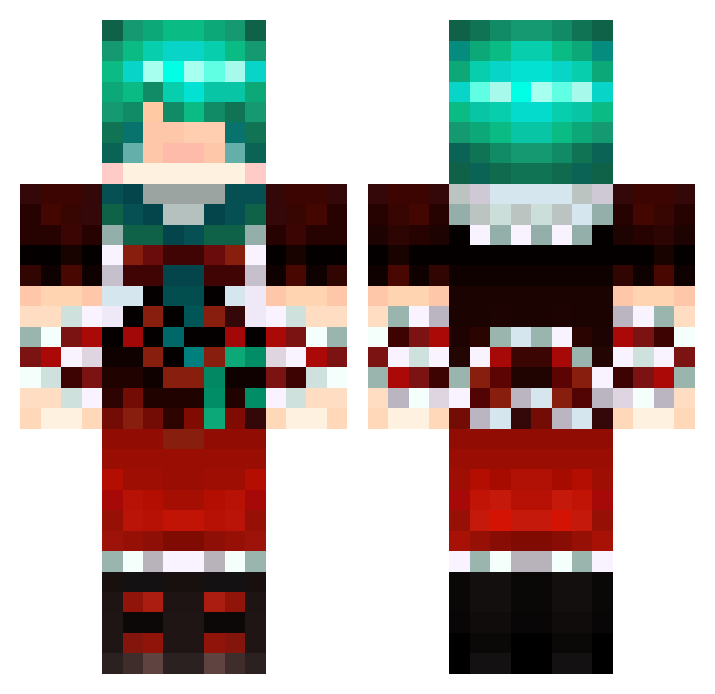 Glorias Minecraft skin, front and back view