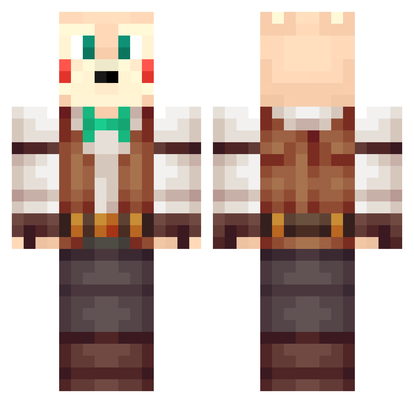 DerAdihab Minecraft skin, front and back view
