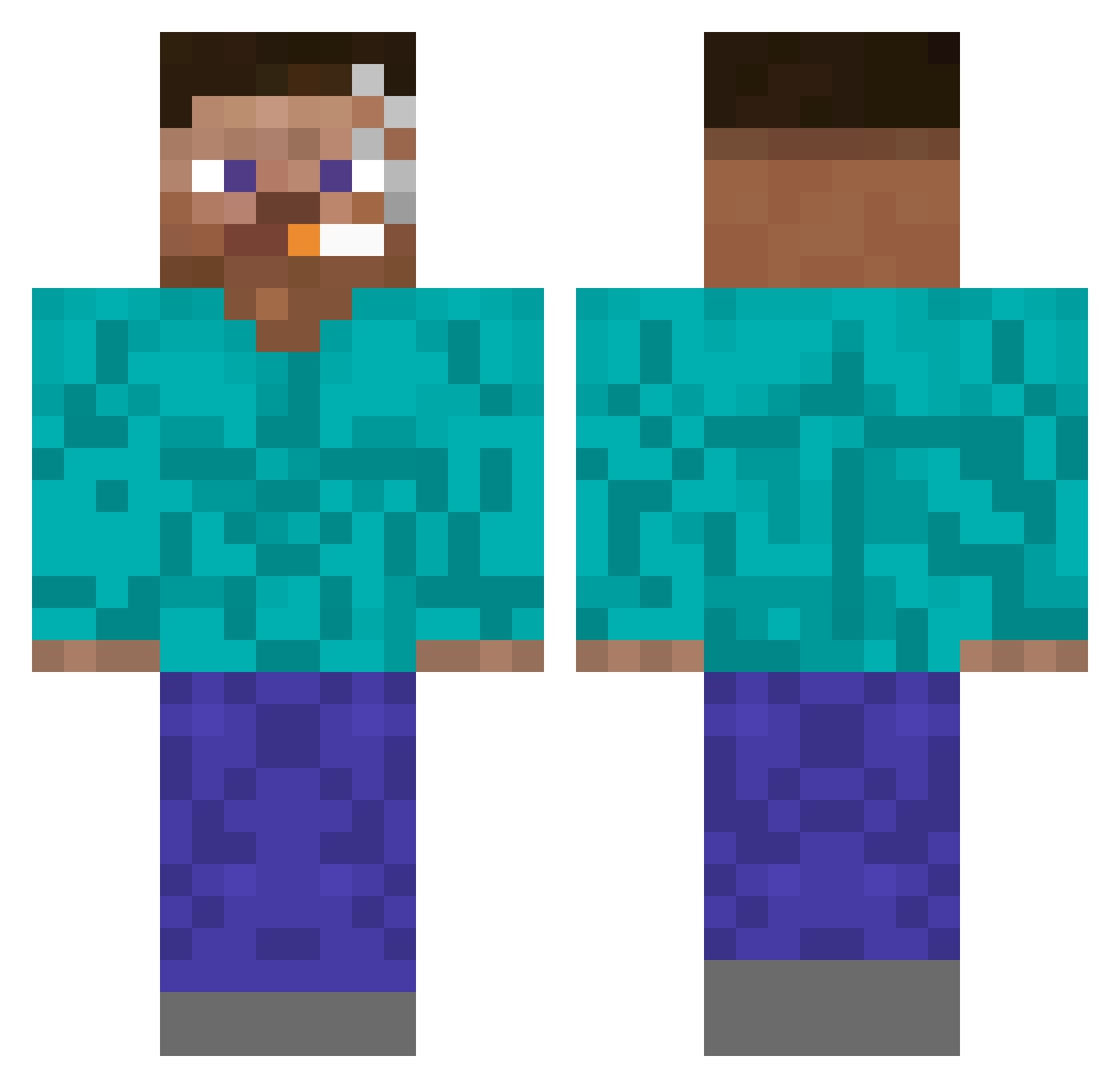SiGEz Minecraft skin, front and back view