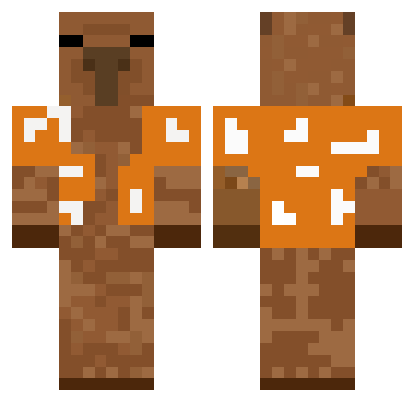 Abesse Minecraft skin, front and back view