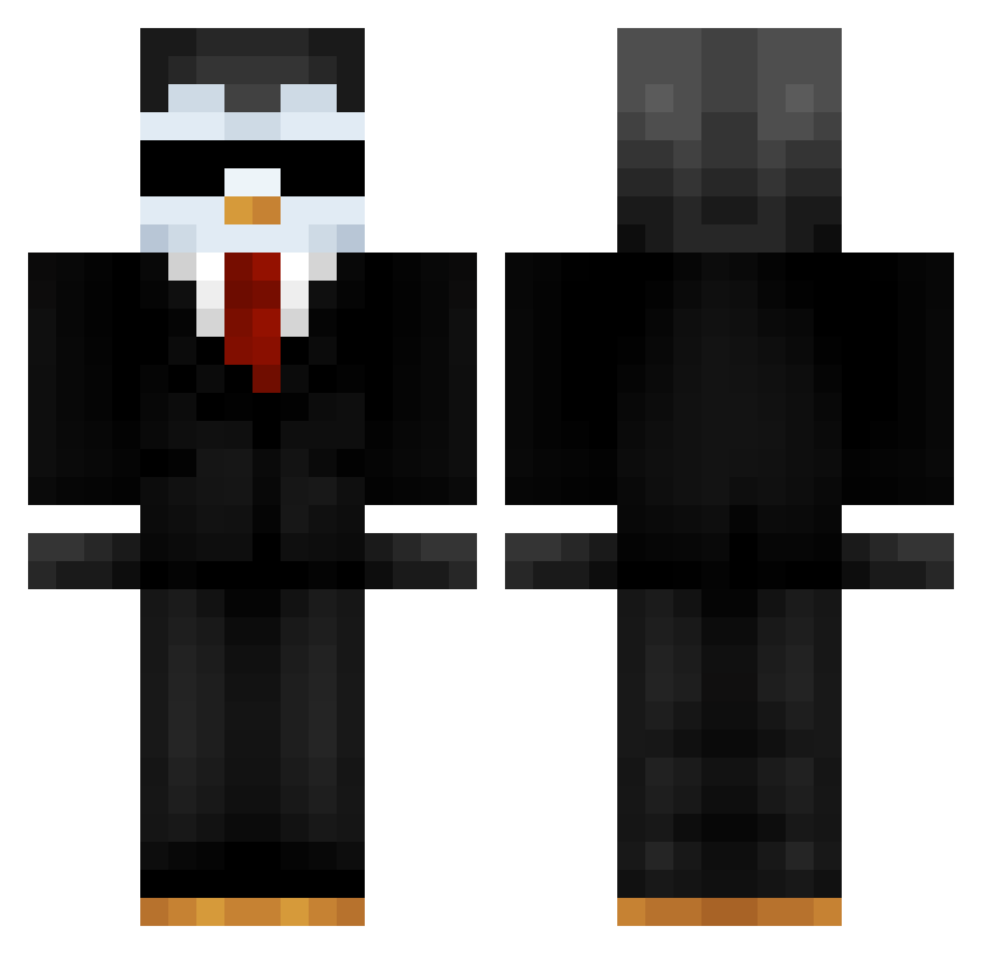 Slenzak Minecraft skin, front and back view