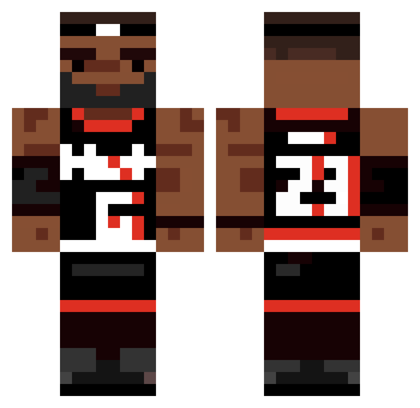 wasdepix Minecraft skin, front and back view