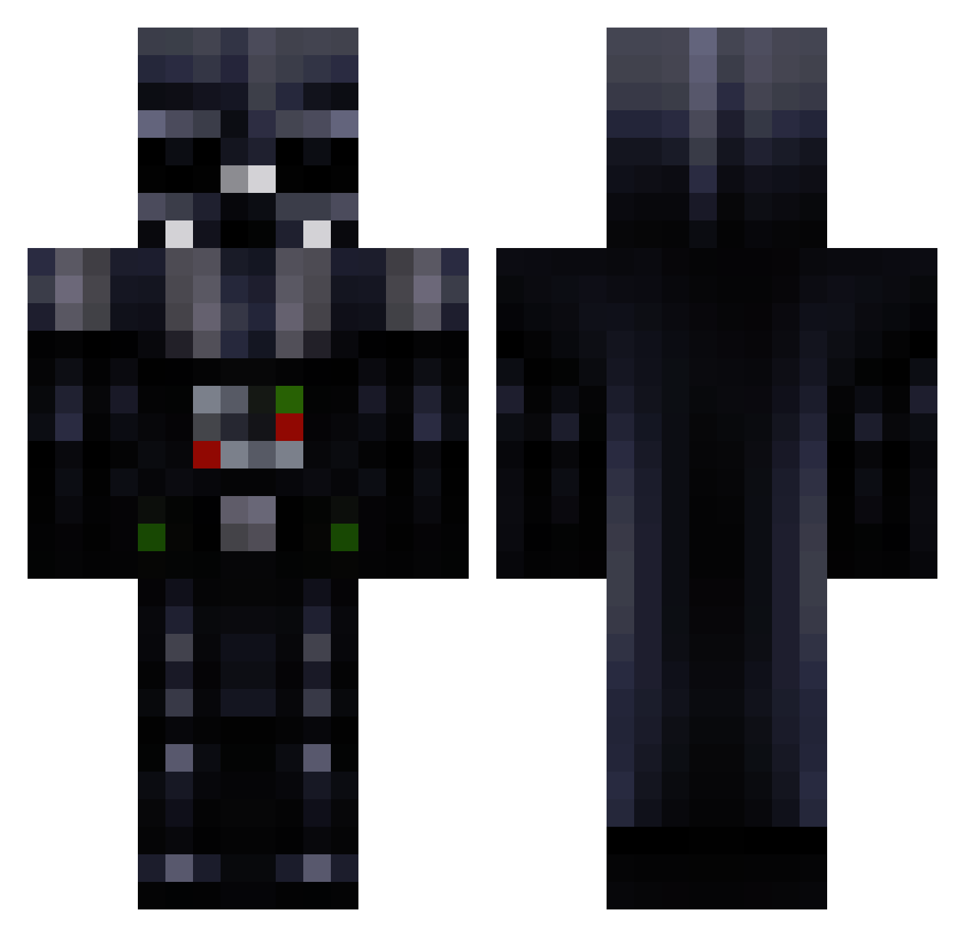 handmade Minecraft skin, front and back view