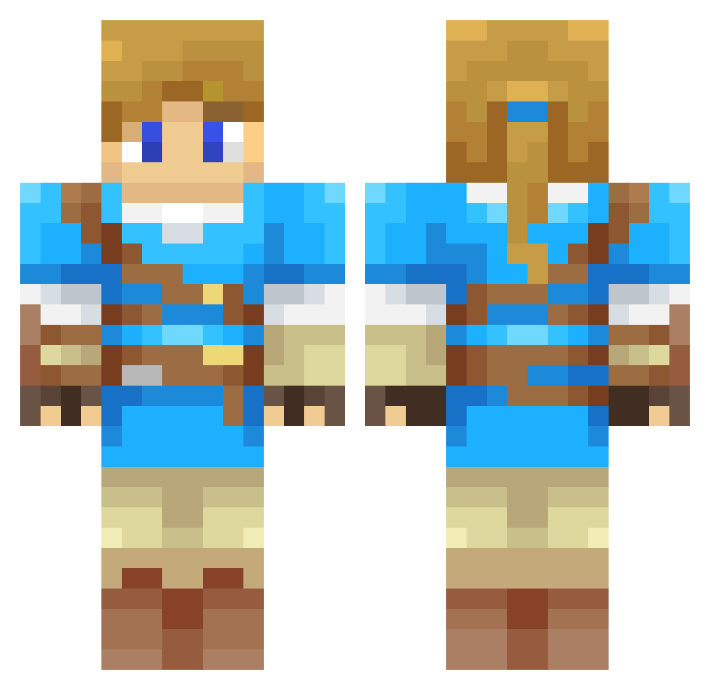 JamJoey1 Minecraft skin, front and back view