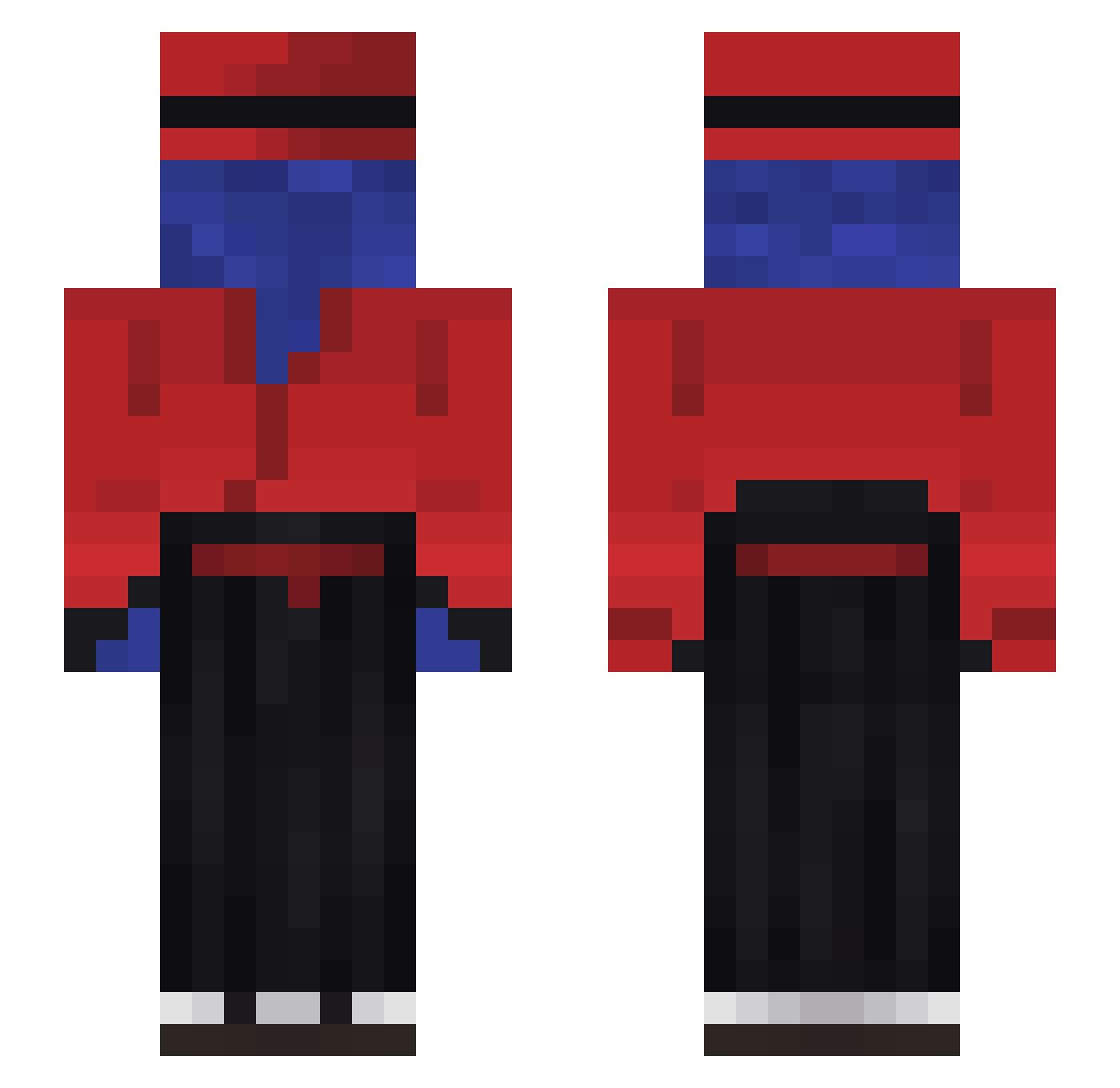 spacezs Minecraft skin, front and back view