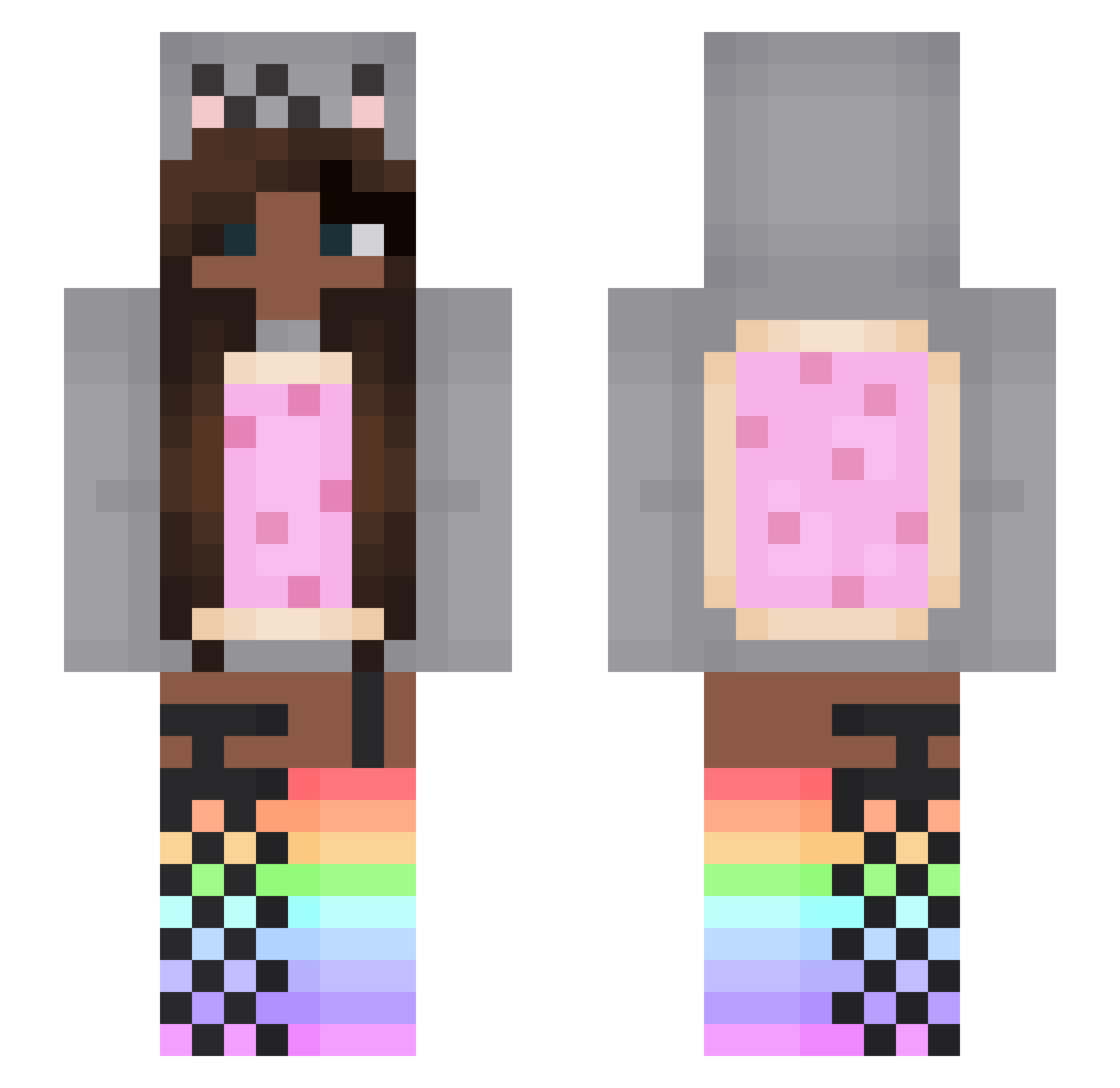 OFNights Minecraft skin, front and back view