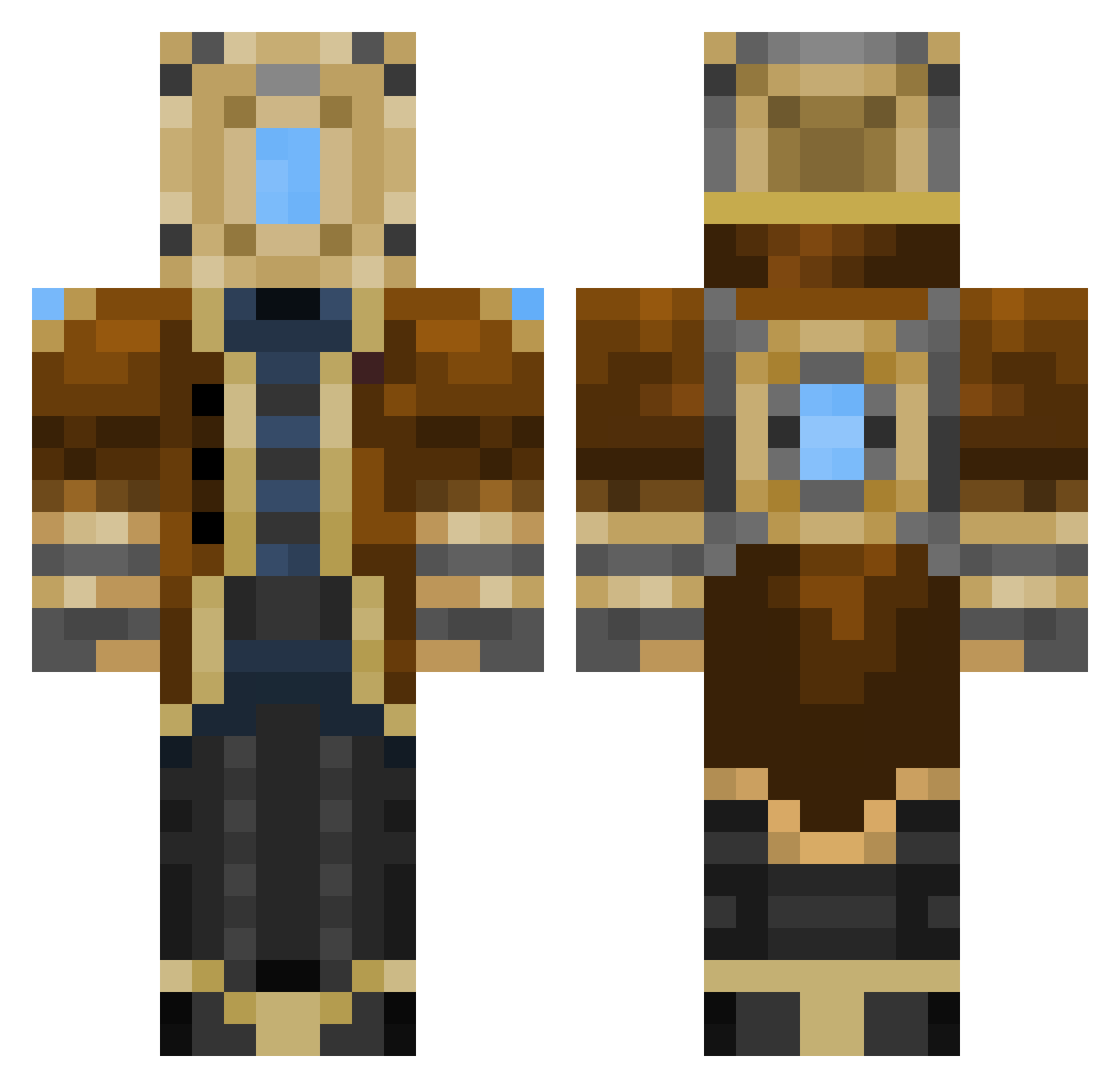 CheeseMan7465 Minecraft skin, front and back view