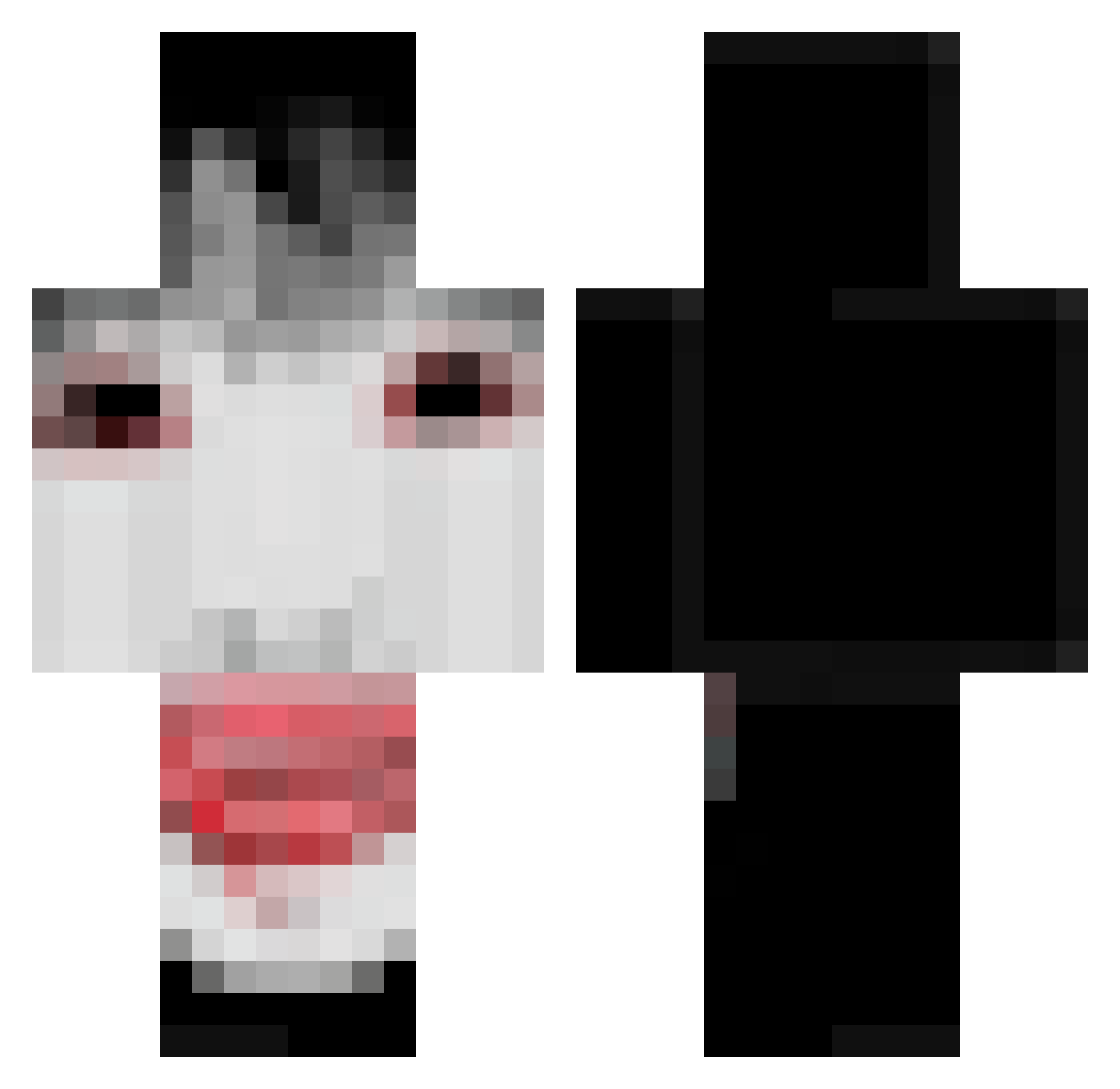 Vincular Minecraft skin, front and back view