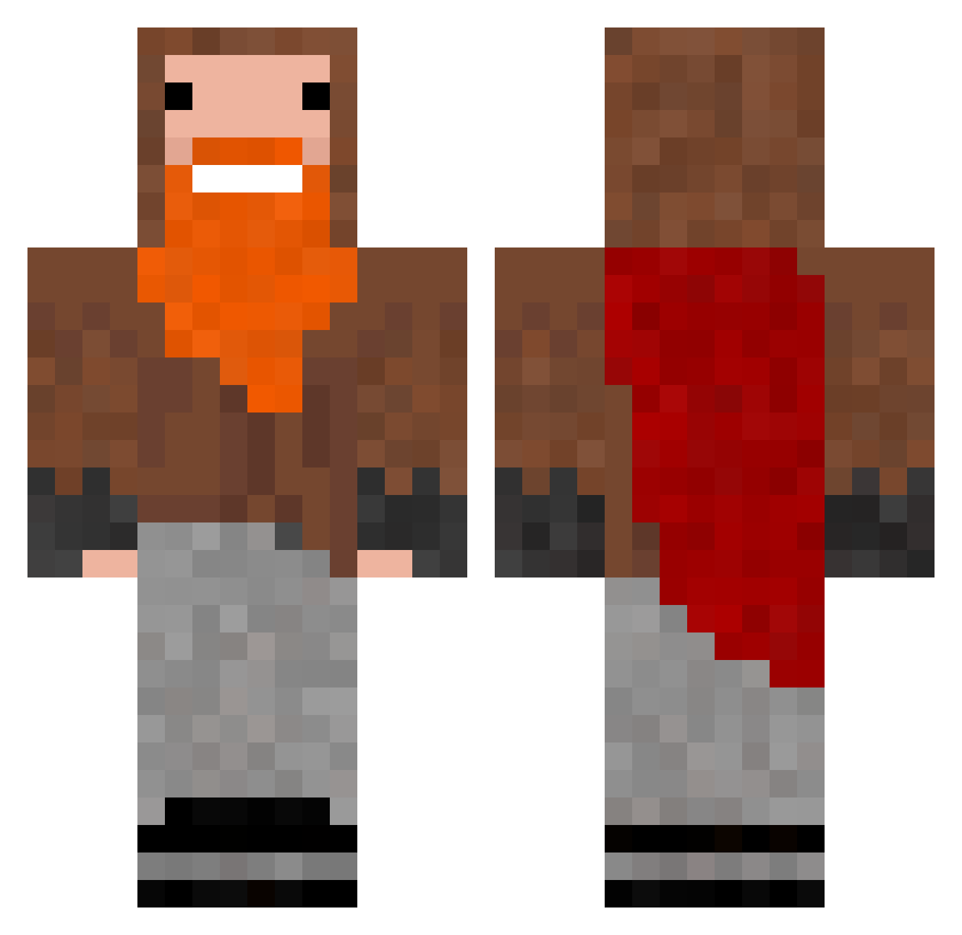 vxlam Minecraft skin, front and back view