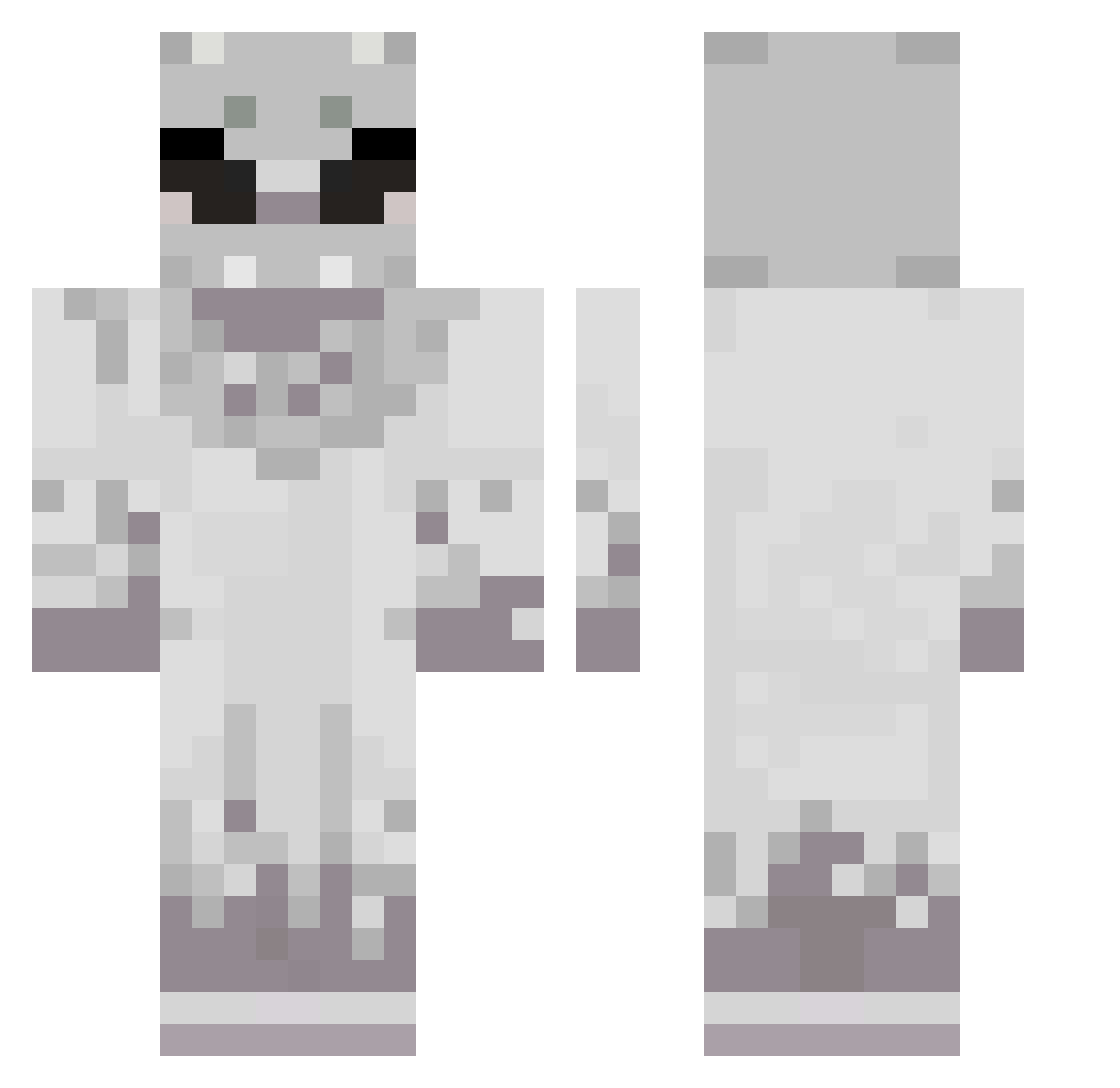 Welokay Minecraft skin, front and back view