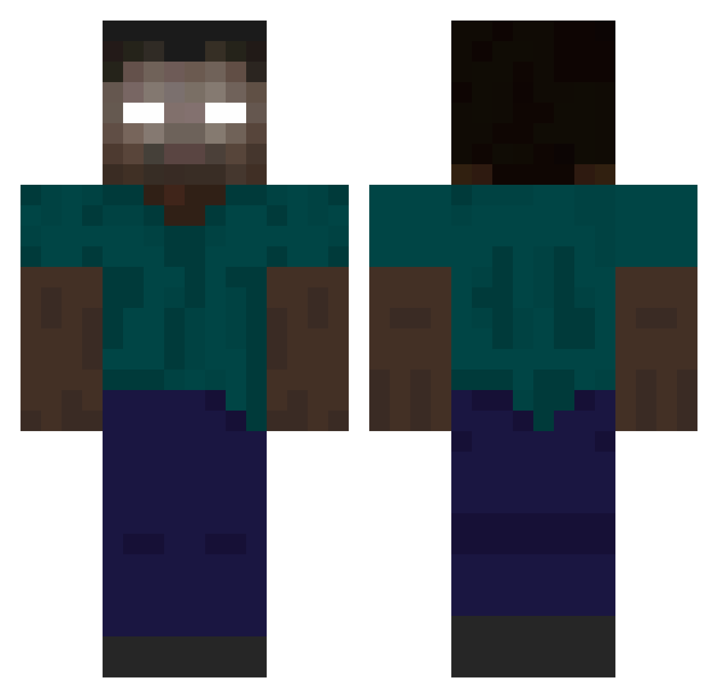 zPablozc Minecraft skin, front and back view