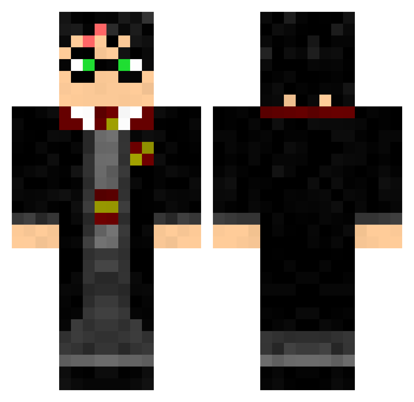 XShadow_HeartX Minecraft skin, front and back view