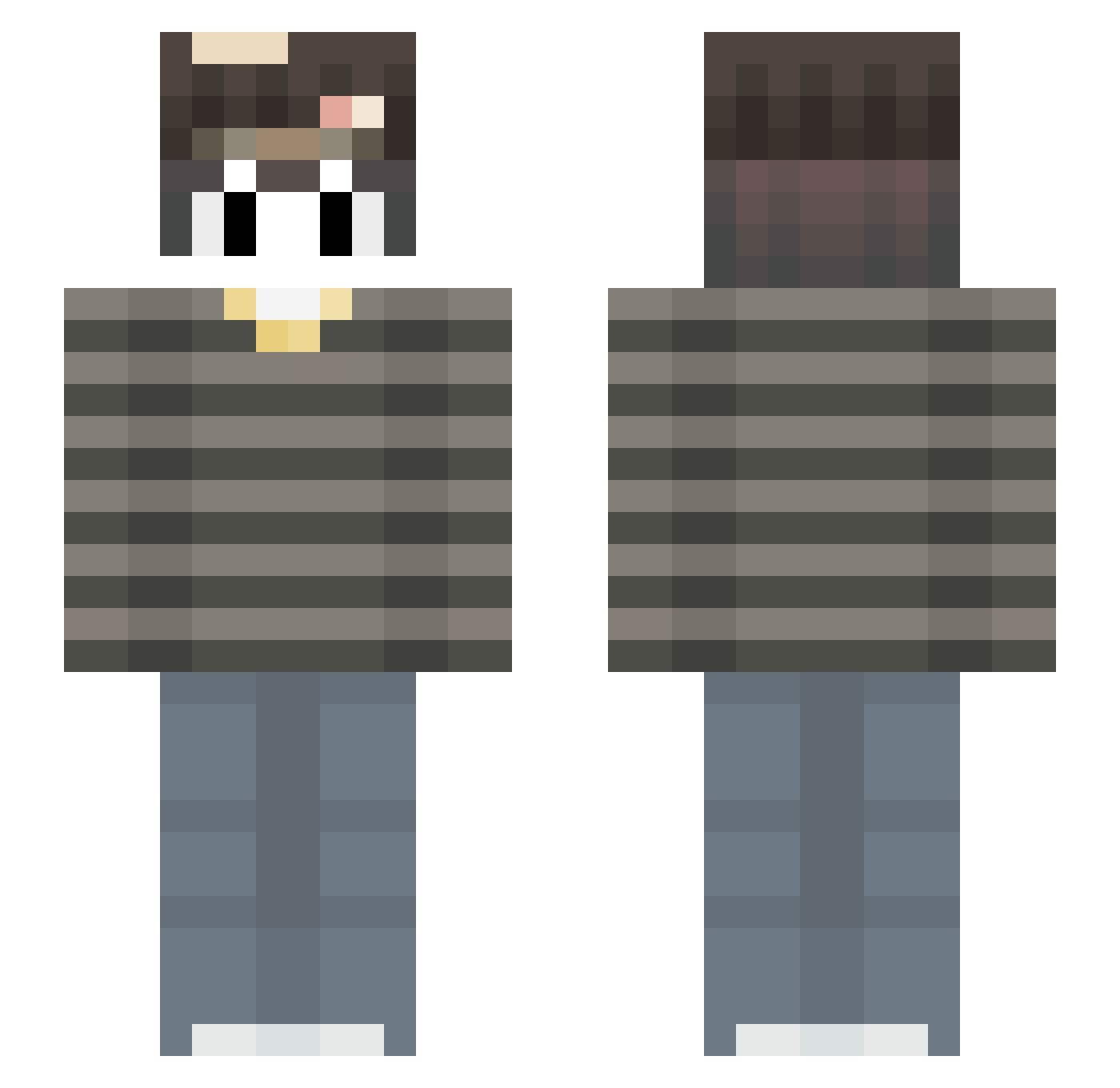 6ot3o Minecraft skin, front and back view