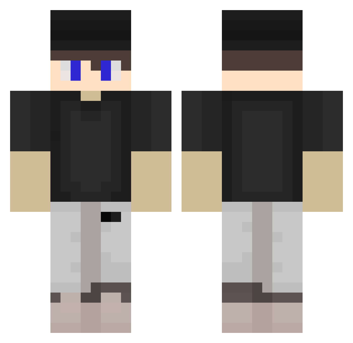 reintch Minecraft skin, front and back view